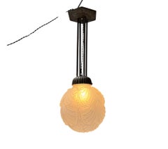 Art Deco Muller Frères Luneville Style Pendant Light, 1930s