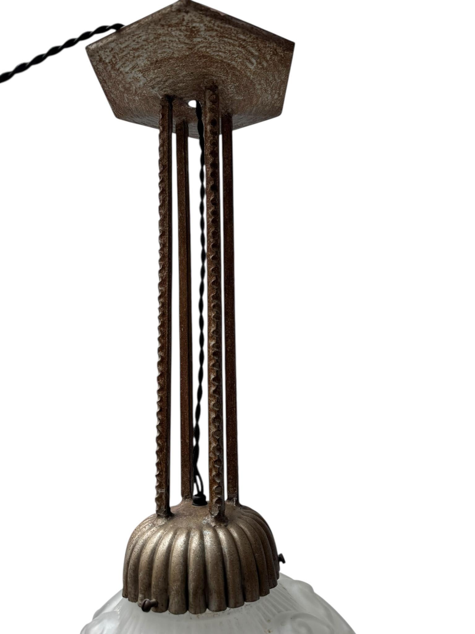 Lampada a sospensione in stile Art Déco Muller Frères Luneville, anni 30 in vendita 2