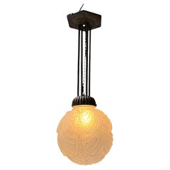 Art Deco Muller Frères Luneville Style Pendant Light, 1930s