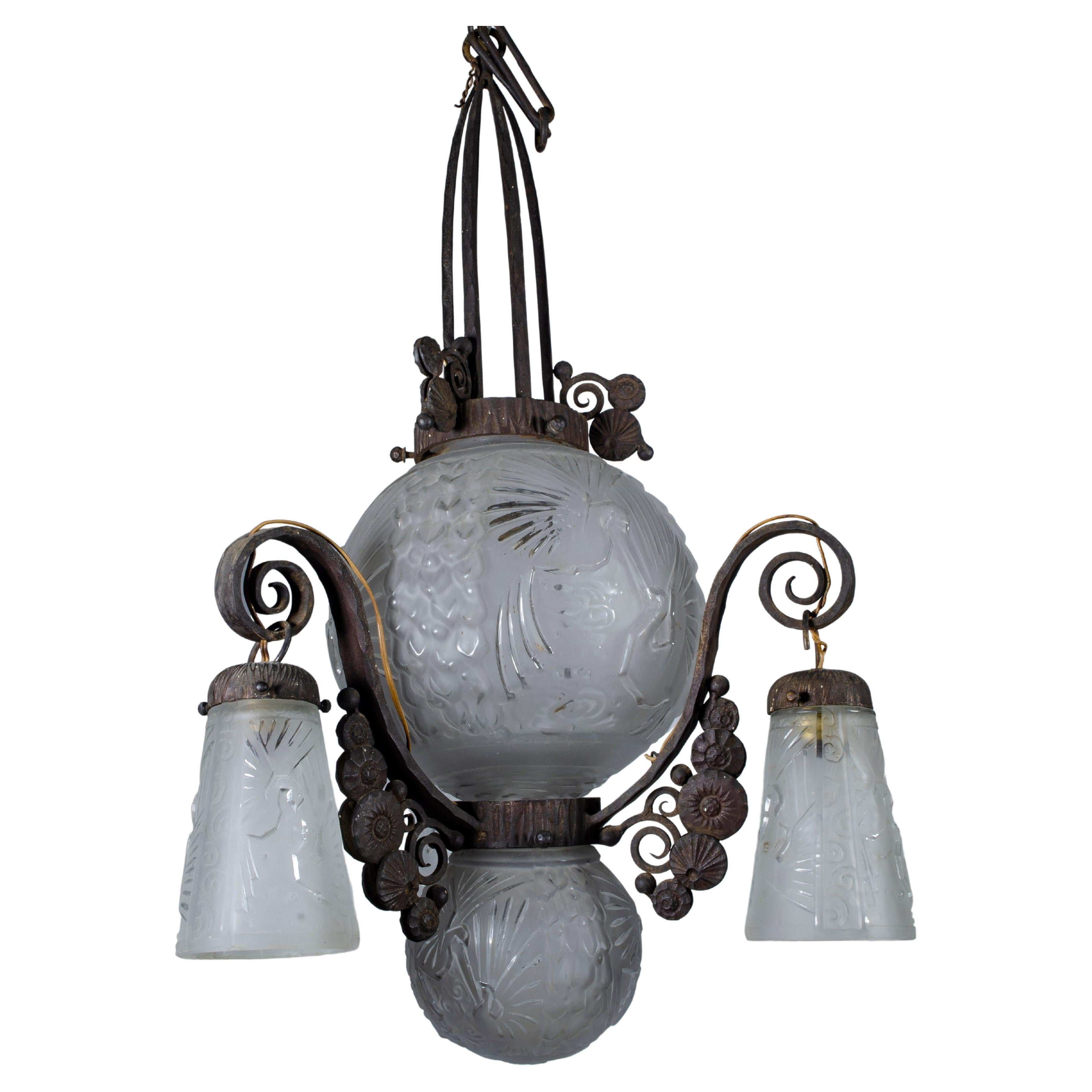 Art Deco Muller Lamp For Sale