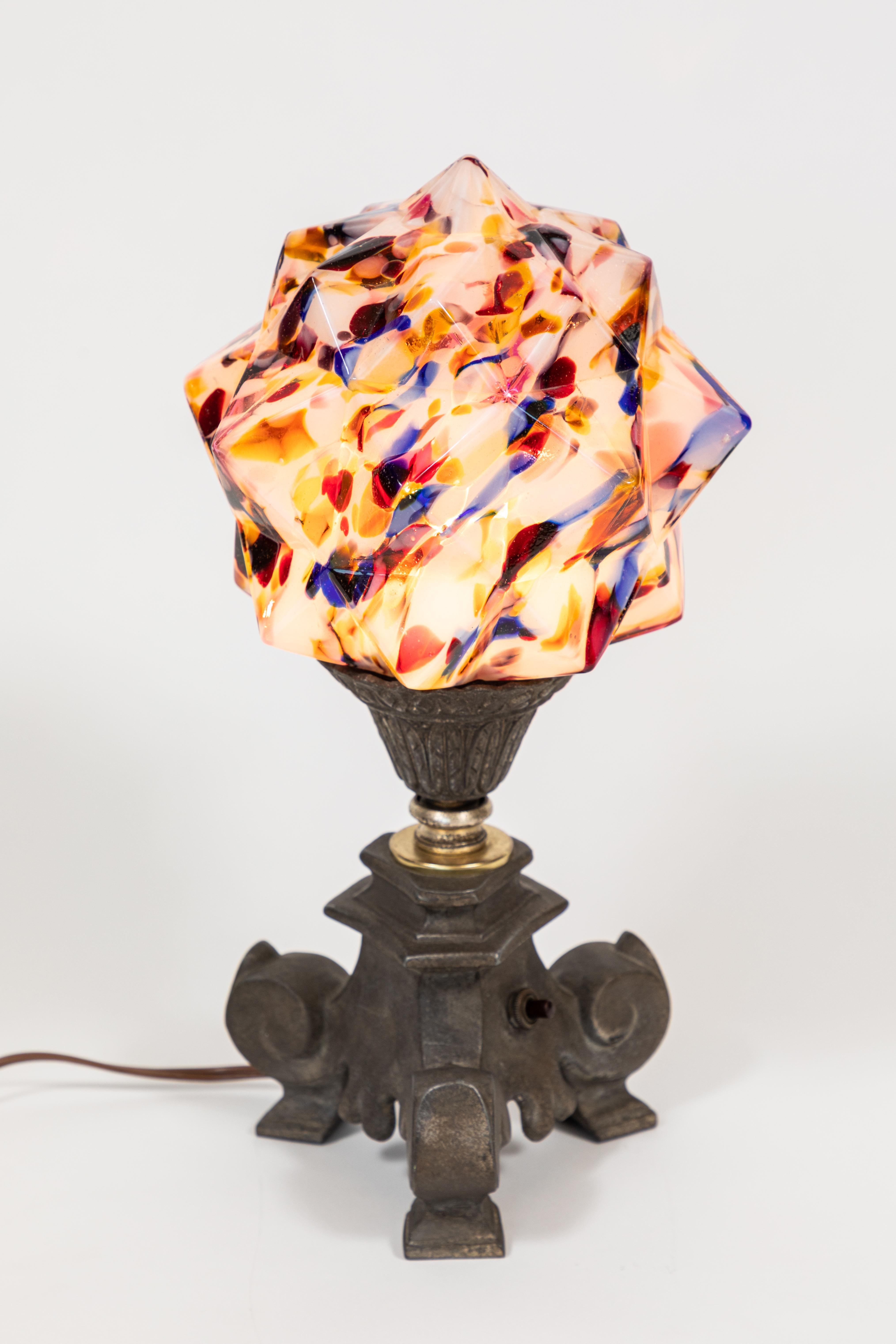 Art Deco Multicolored 'Star' Globe Table Lamp 1
