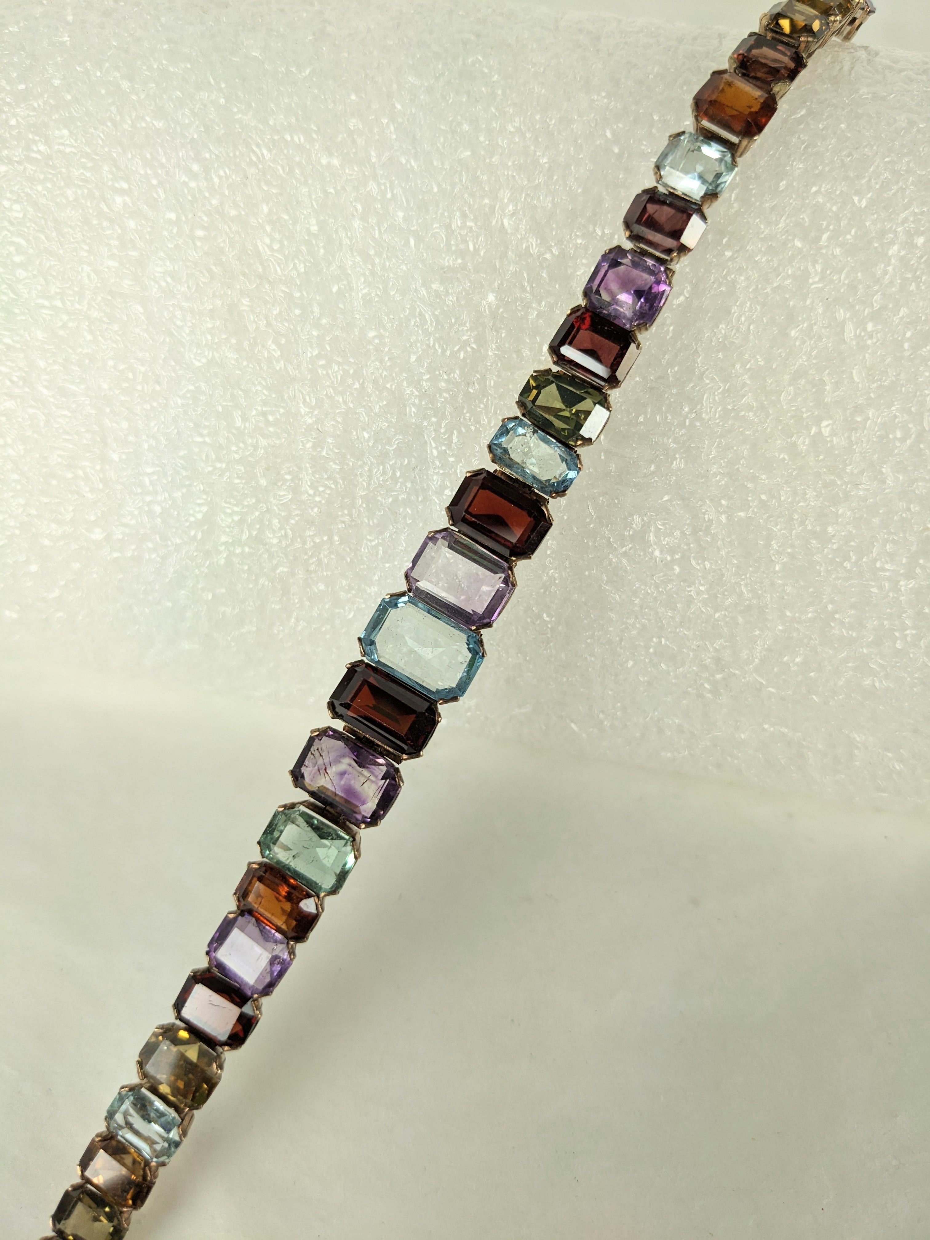 Bracelet Art Déco Multi Gem Line Bon état - En vente à New York, NY