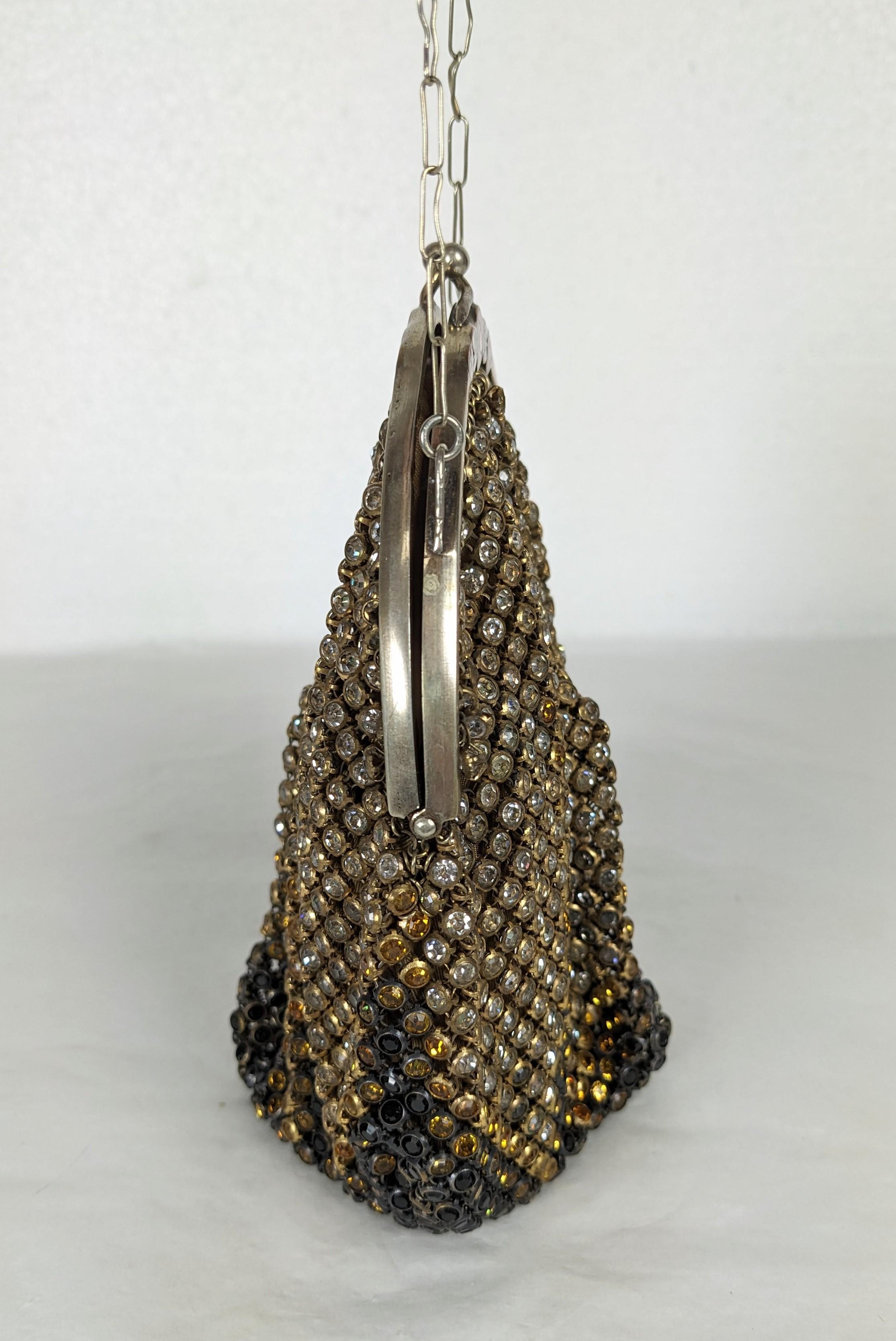 Sac de soirée Art déco en cristal et émail multicolore en vente 2