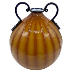 Amphore Art Déco en verre de Murano par Fratelli Toso
