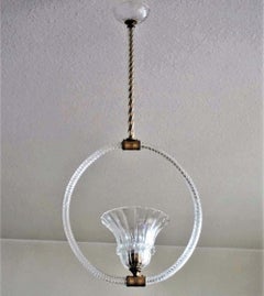 Murano Glass Chandelier by Ercole Barovier, Italy, 1930s
