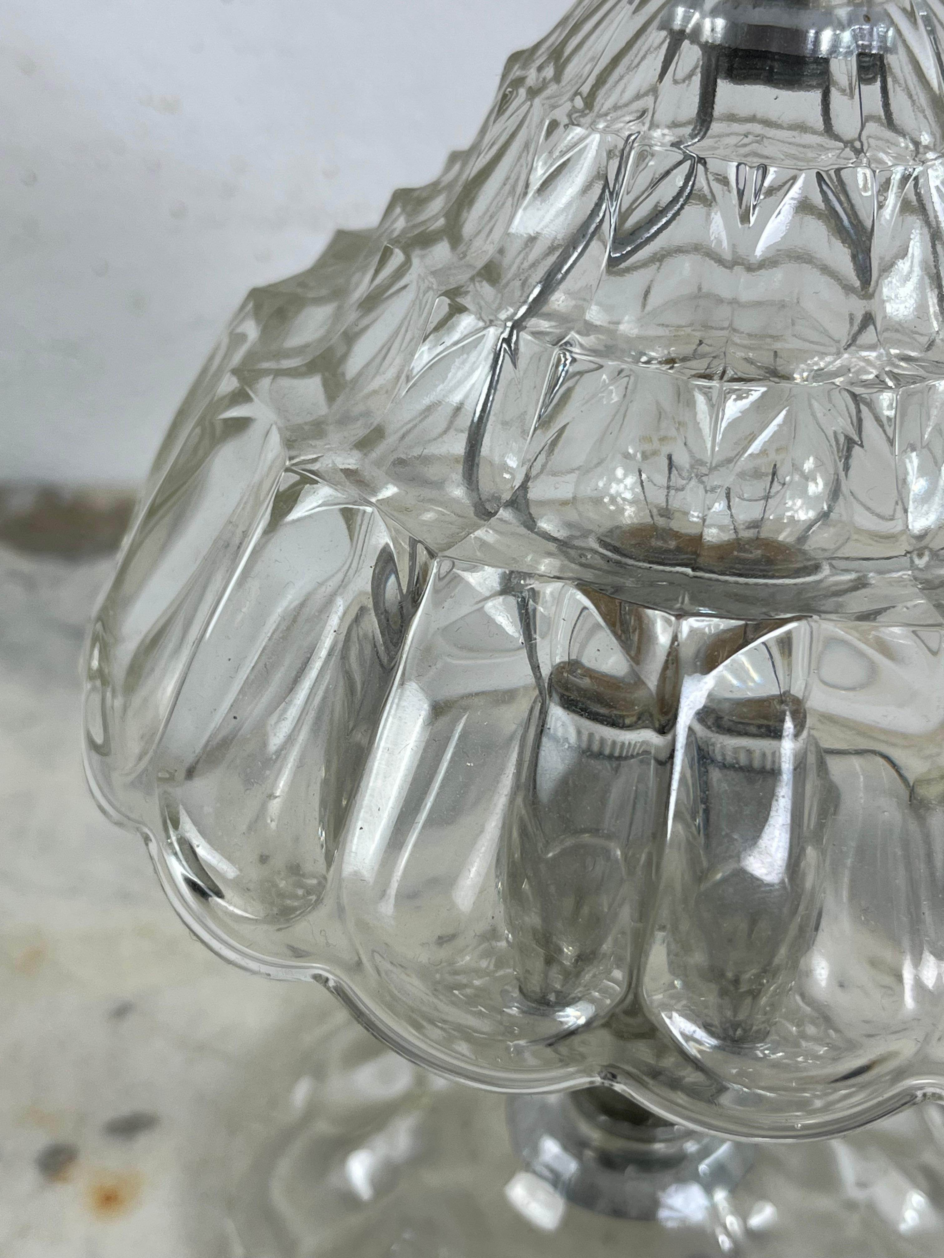 Art Deco Murano Glass Bedside Lamp Attributed To Ercole Barovier, 1950s For Sale 1