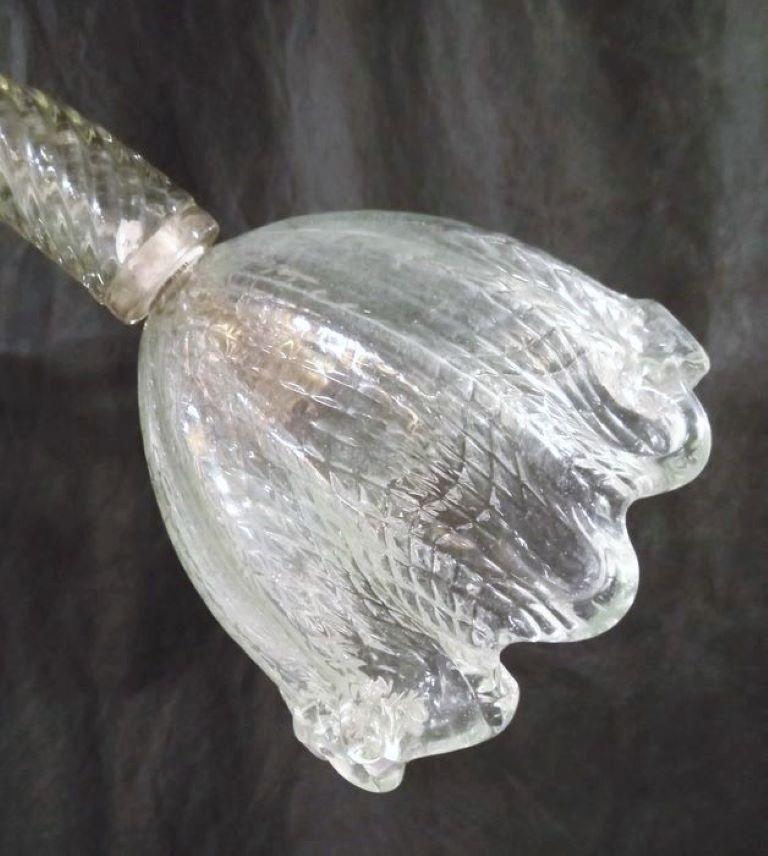 Barovier&Toso Lustre à feuilles en verre clair de Murano, Italie années 1950 en vente 2