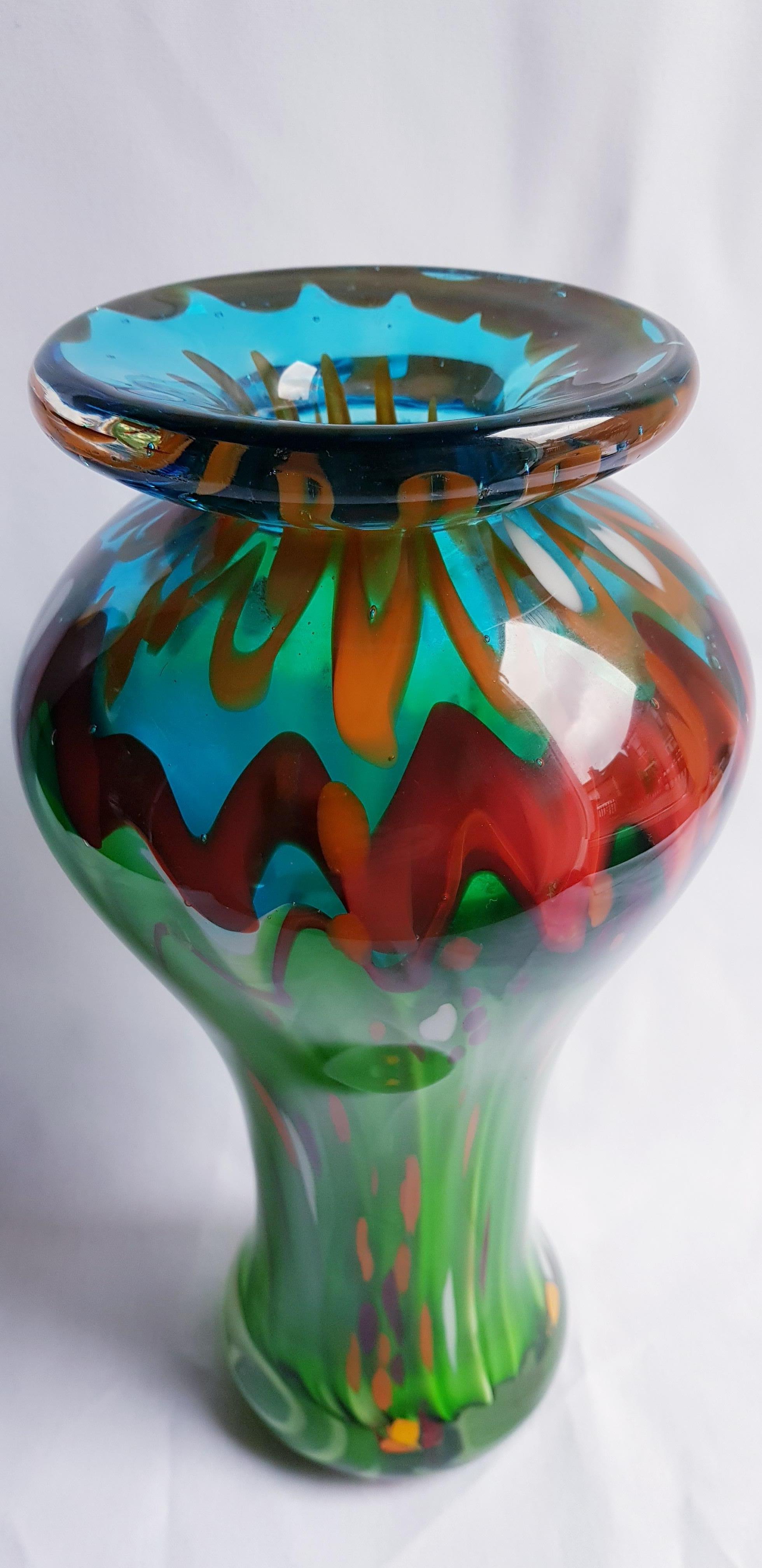 Art Deco Murano Glass Large Vase For Sale at 1stDibs