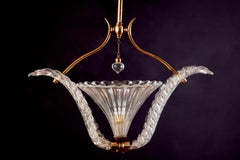 Art Deco Murano Glass Pendant by Ercole Barovier, 1940