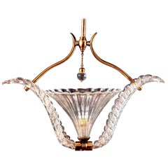 Art Deco Murano Glass Pendant by Ercole Barovier, 1940