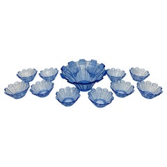 Set de 13 coupes de service en verre de Murano Art Déco. Italie années 30