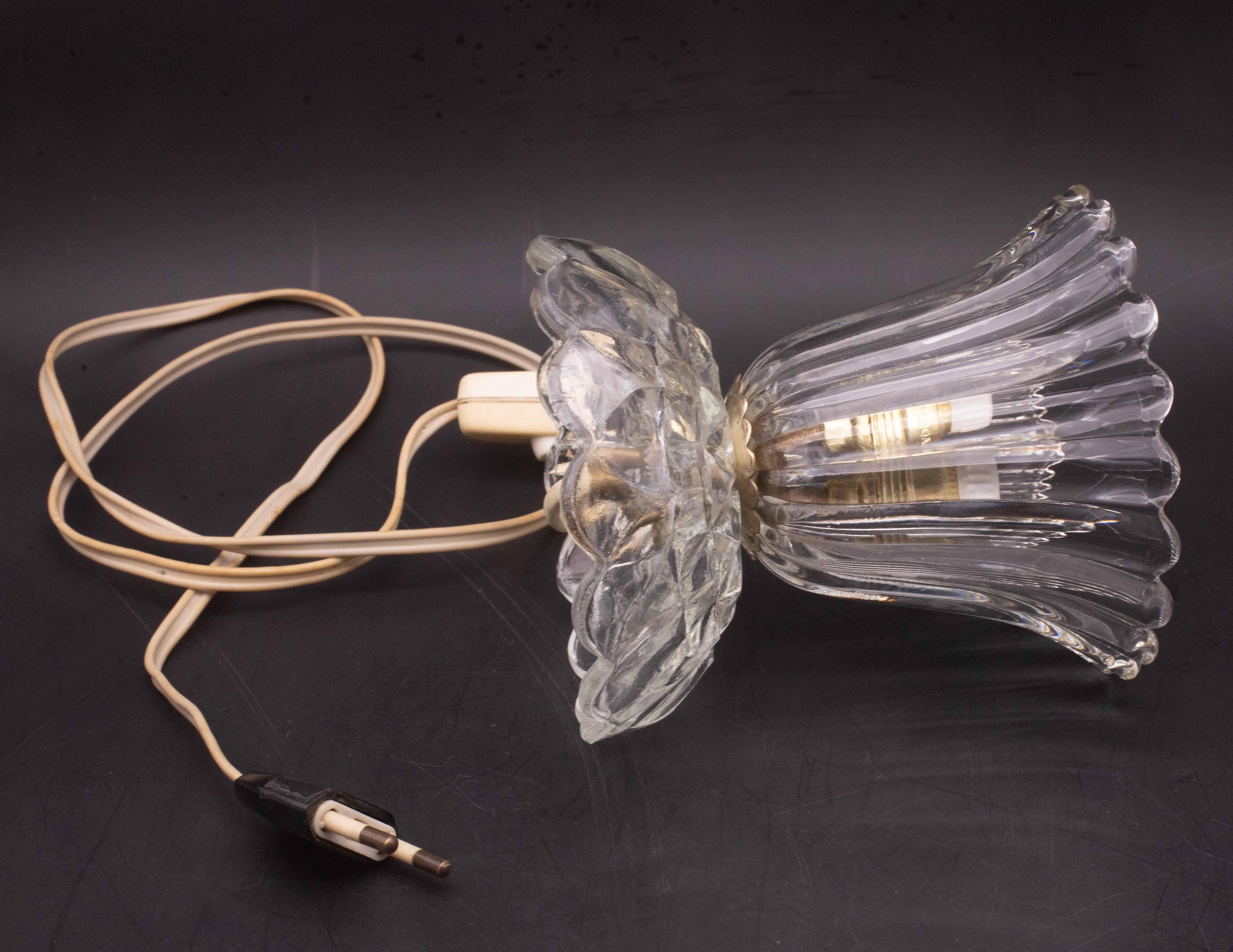 Lampe de table Art Decò en verre de Murano Leave by Barovier e Toso, 1950 Bon état - En vente à Roma, IT