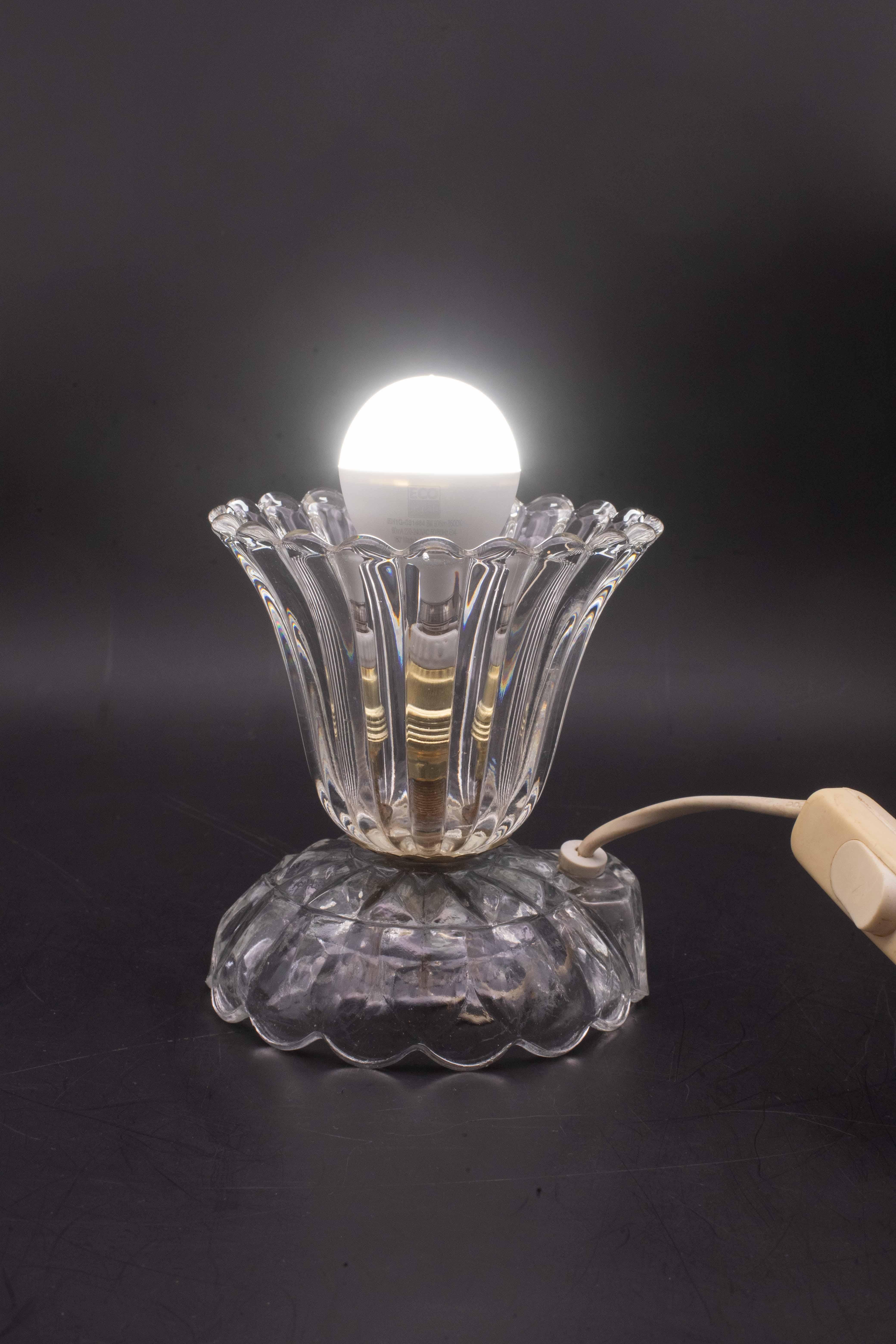 Lampe de table Art Decò en verre de Murano Leave by Barovier e Toso, 1950 en vente 1