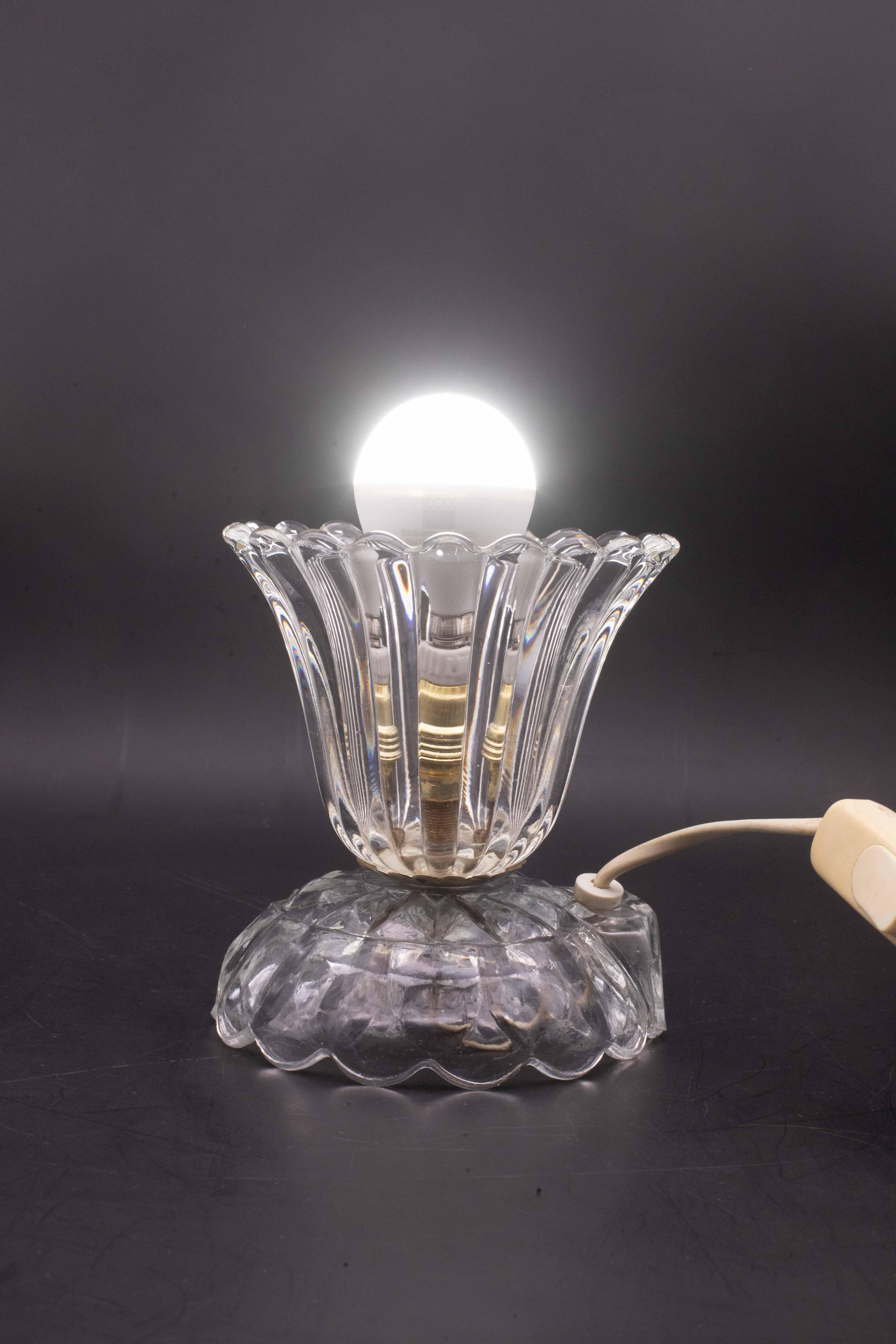 Lampe de table Art Decò en verre de Murano Leave by Barovier e Toso, 1950 en vente 2