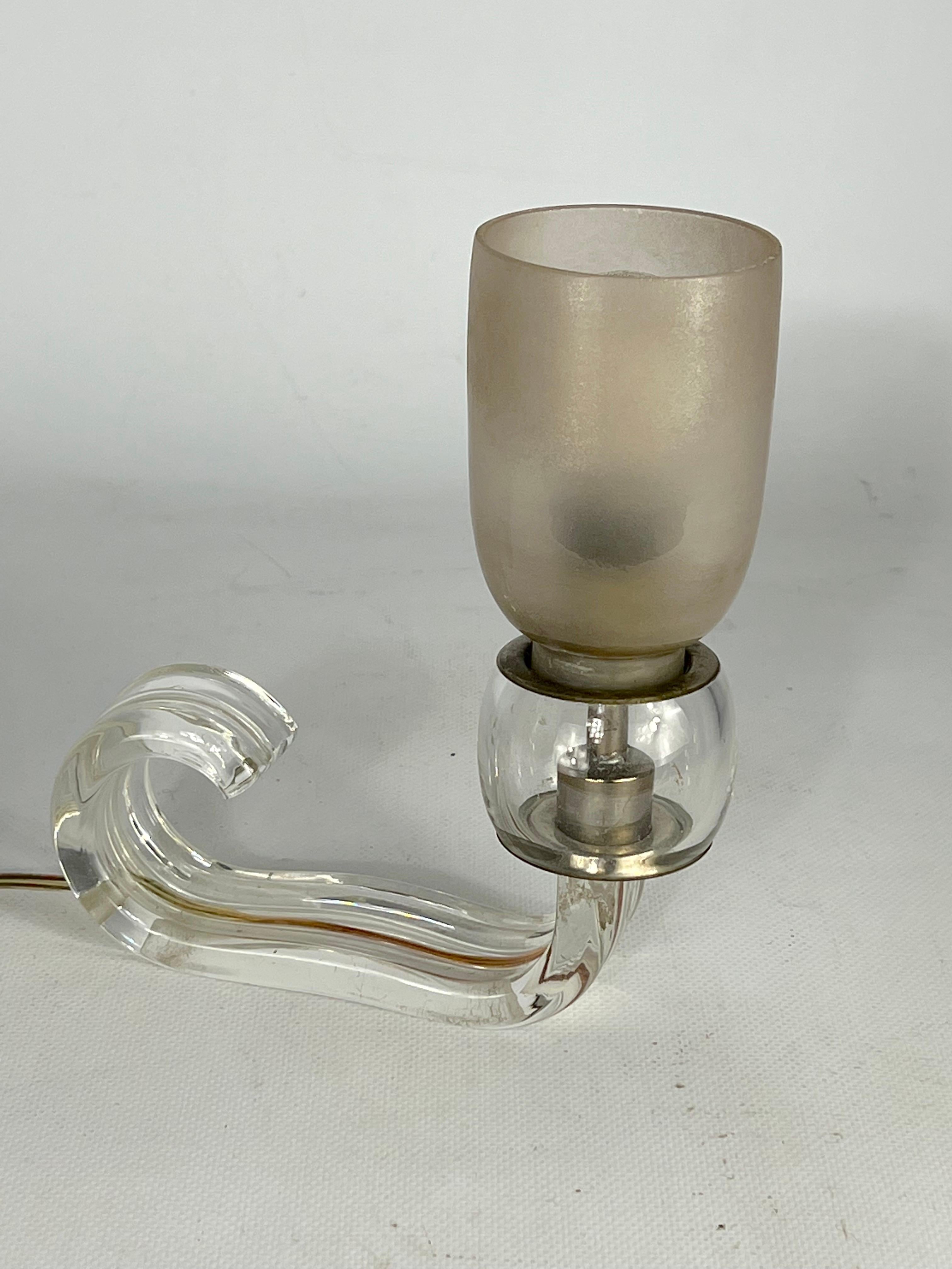 Art déco Lampe de bureau Art Déco en verre de Murano par Barovier. Italie années 30 en vente