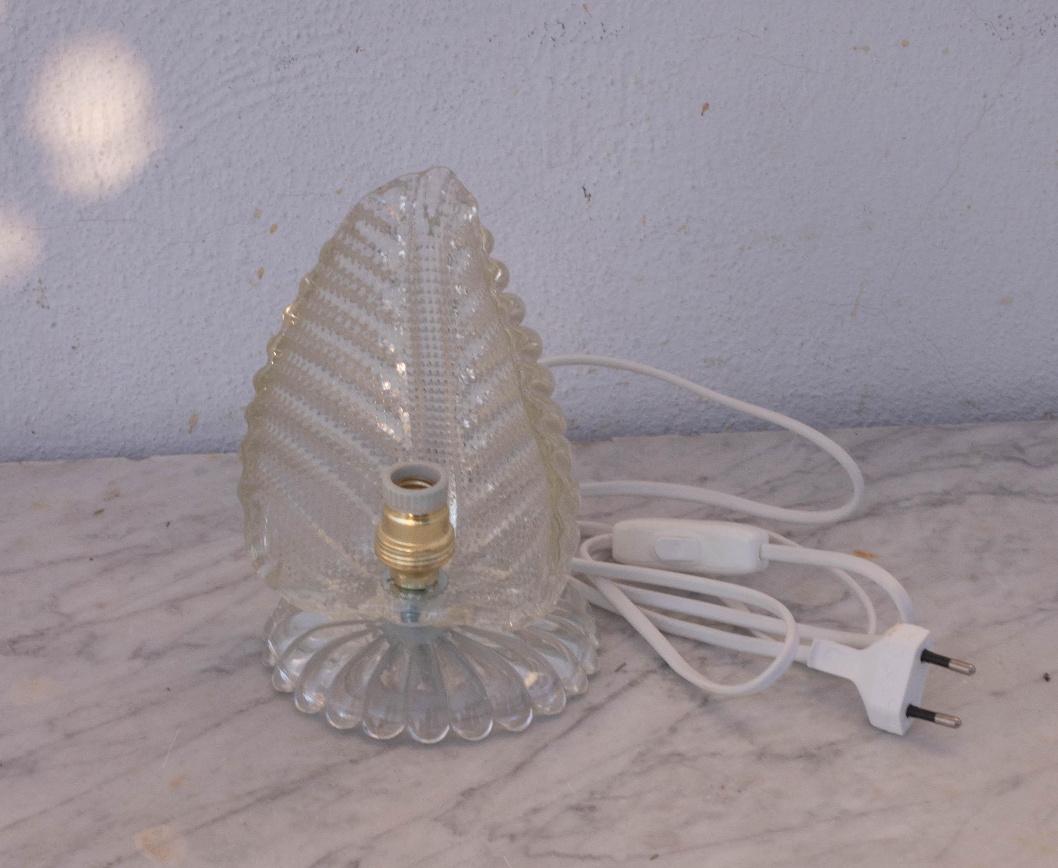 Lampe de table Art Decò en verre de Murano Leave by Barovier e Toso, 1950 en vente 1