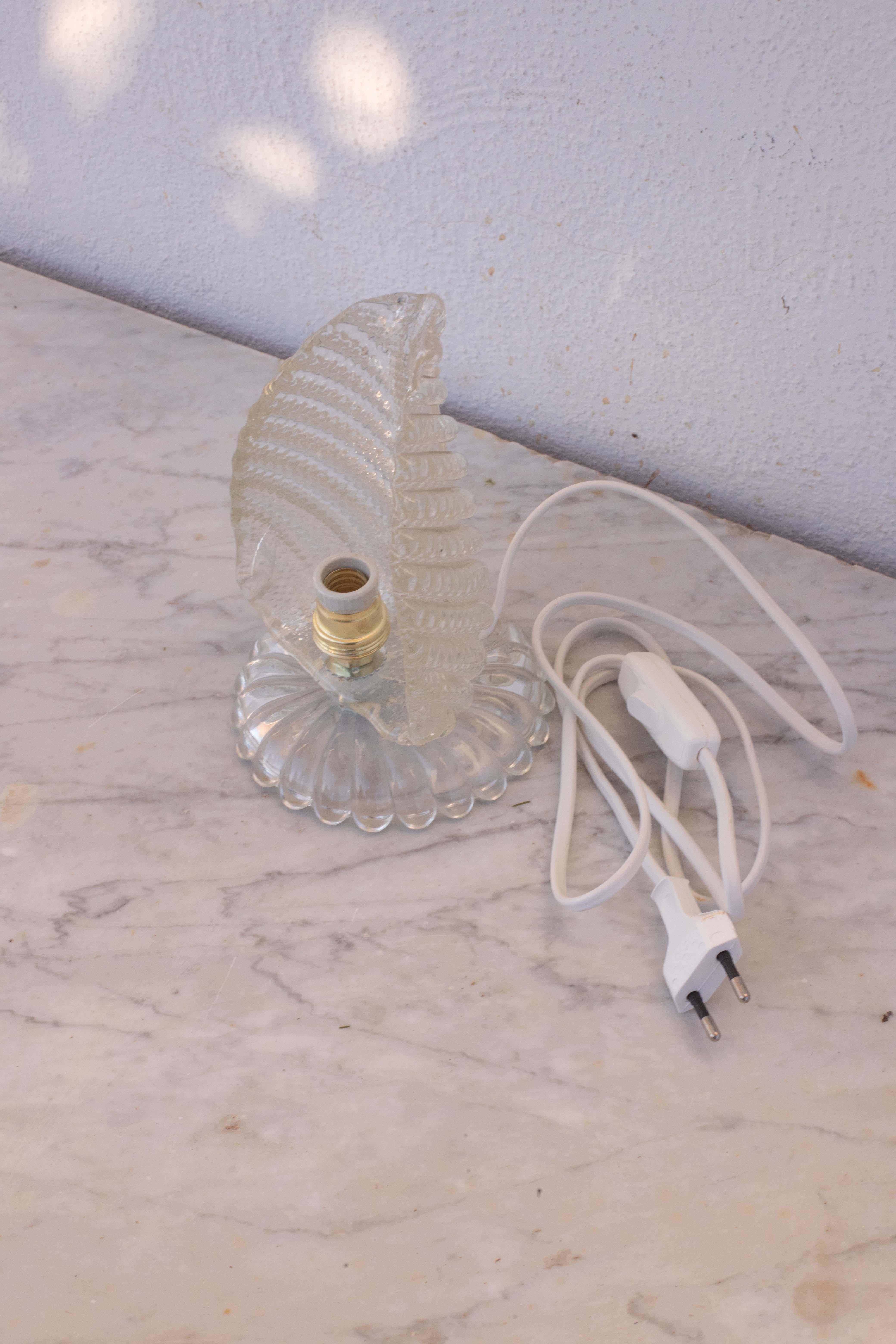 Lampe de table Art Decò en verre de Murano Leave by Barovier e Toso, 1950 en vente 2
