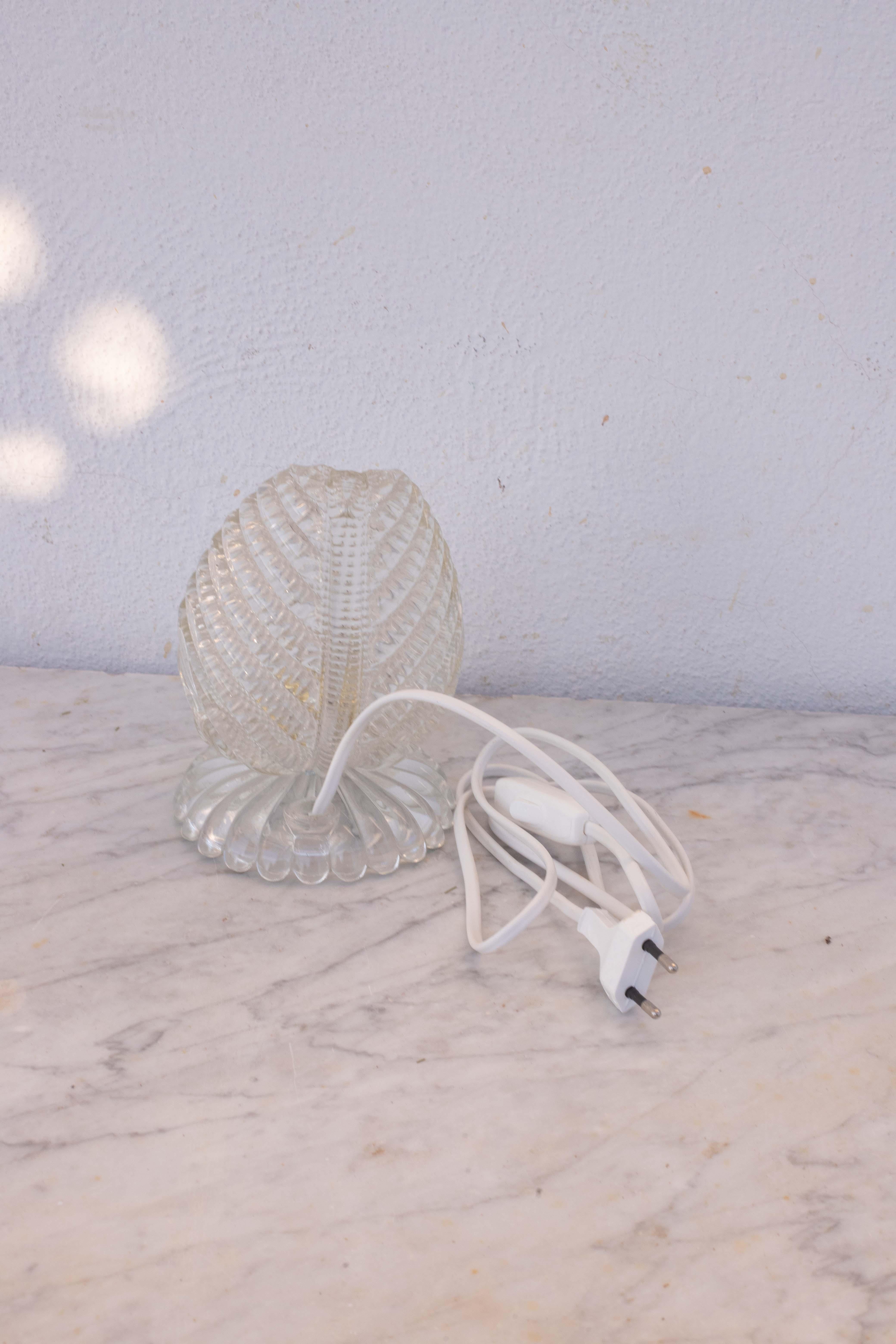 Lampe de table Art Decò en verre de Murano Leave by Barovier e Toso, 1950 en vente 3