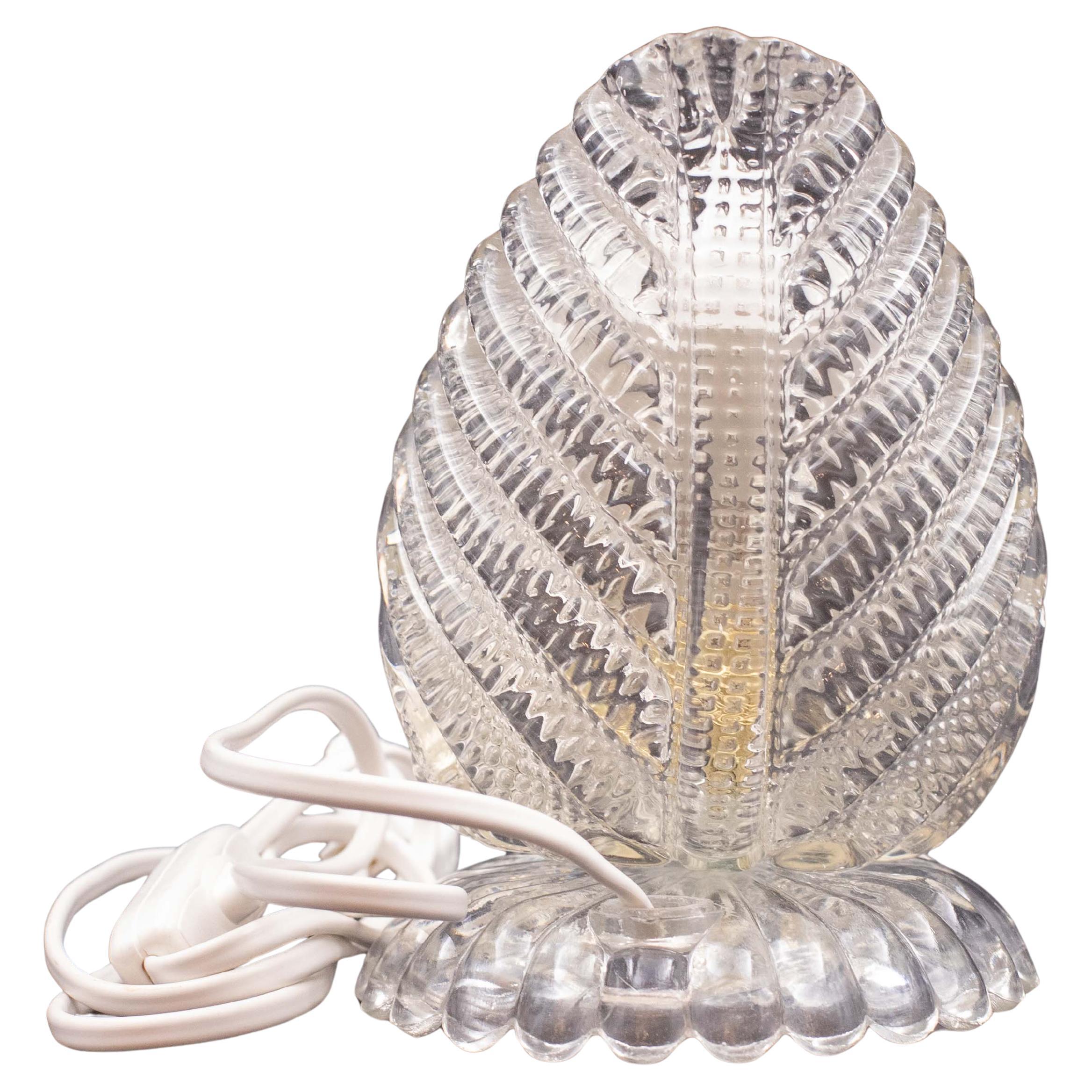 Lampe de table Art Decò en verre de Murano Leave by Barovier e Toso, 1950 en vente
