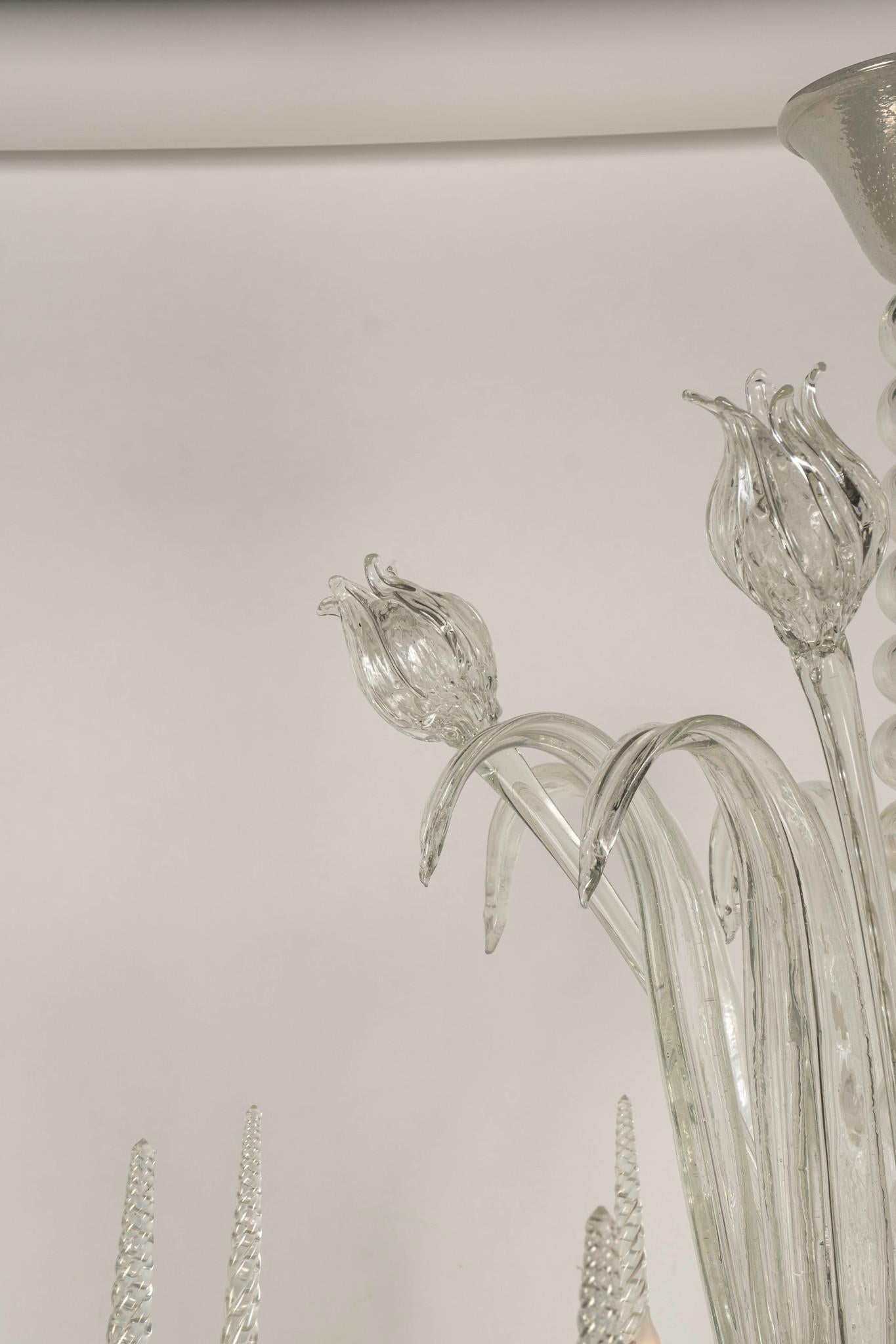 Art Déco Lampadario a tulipano in vetro di Murano Art Deco in vendita