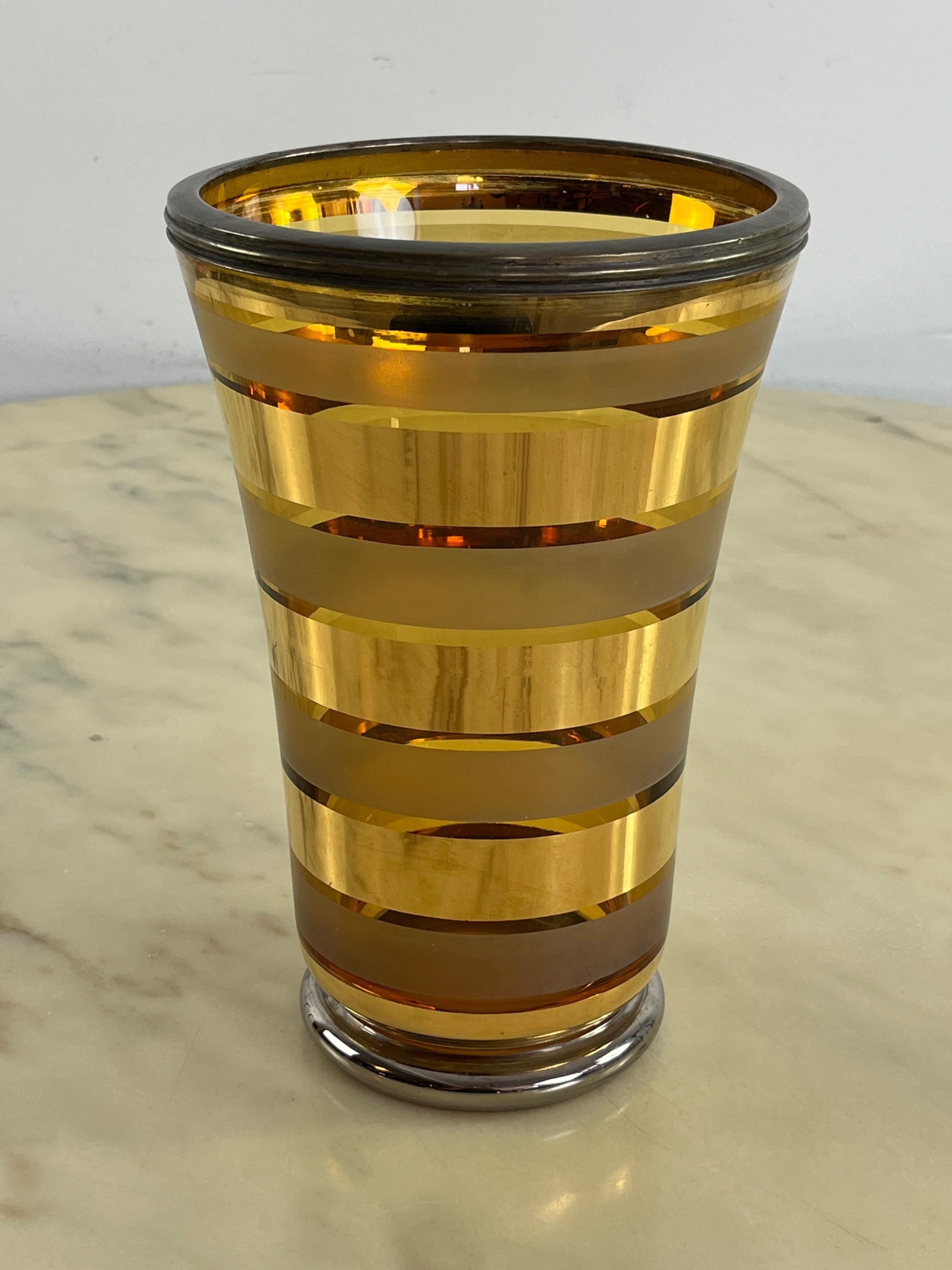 Mid-20th Century Art Deco Murano Glass Vase, 1930s For Sale