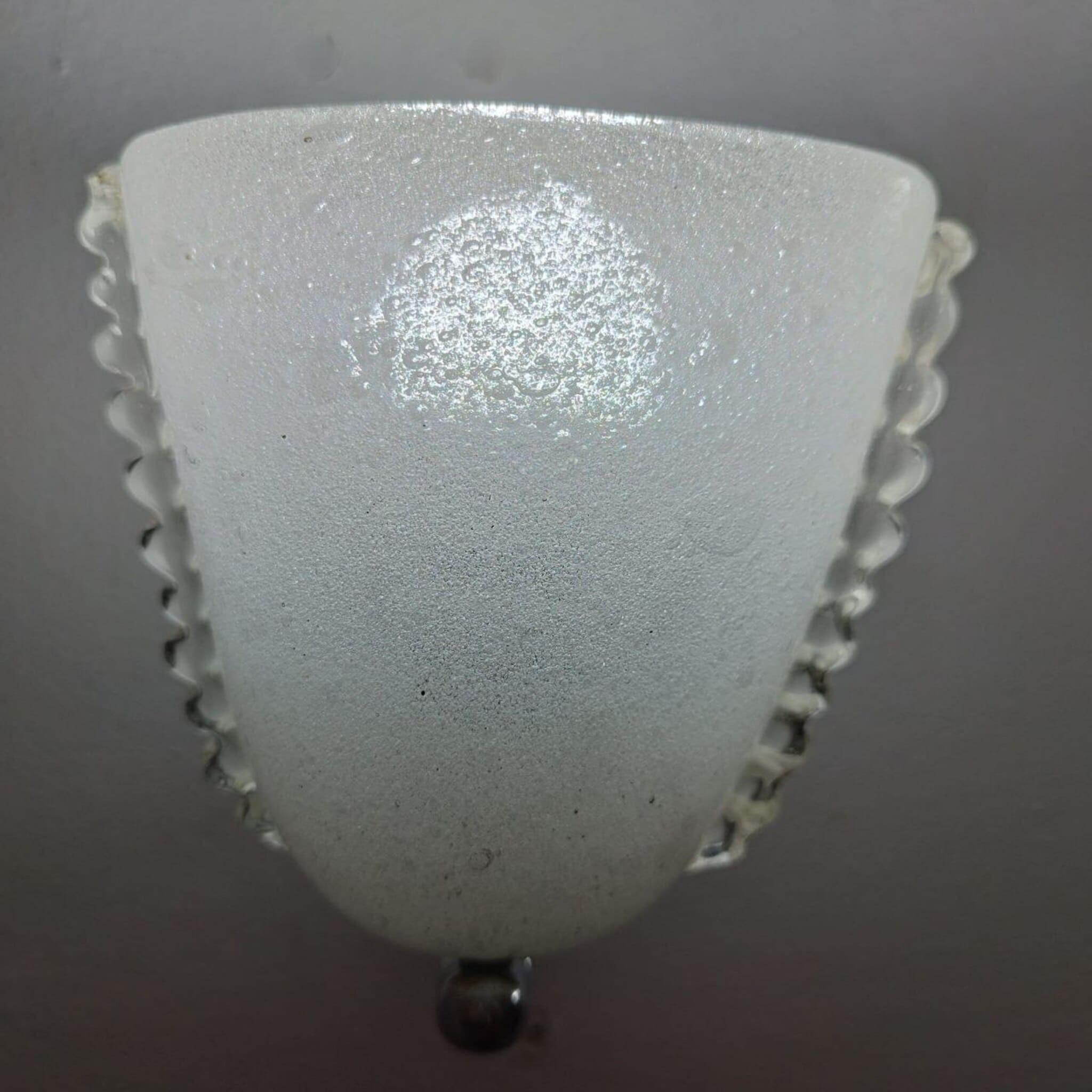 Italian Art deco murano glass wall sconces by Carlo Scarpa for Venini, Italy, 1930s