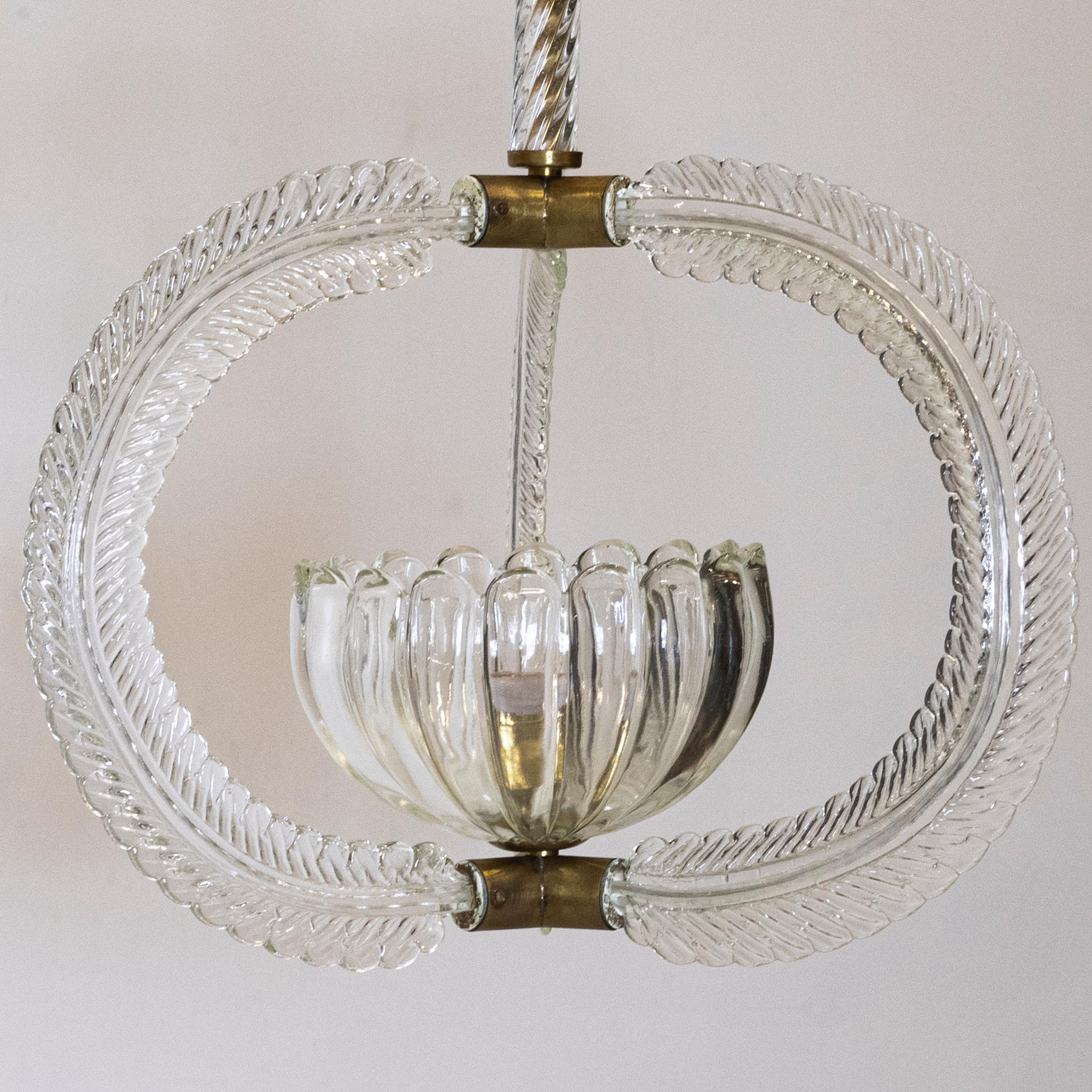 Art déco Art Deco Murano Light by Ercole Barovier en vente