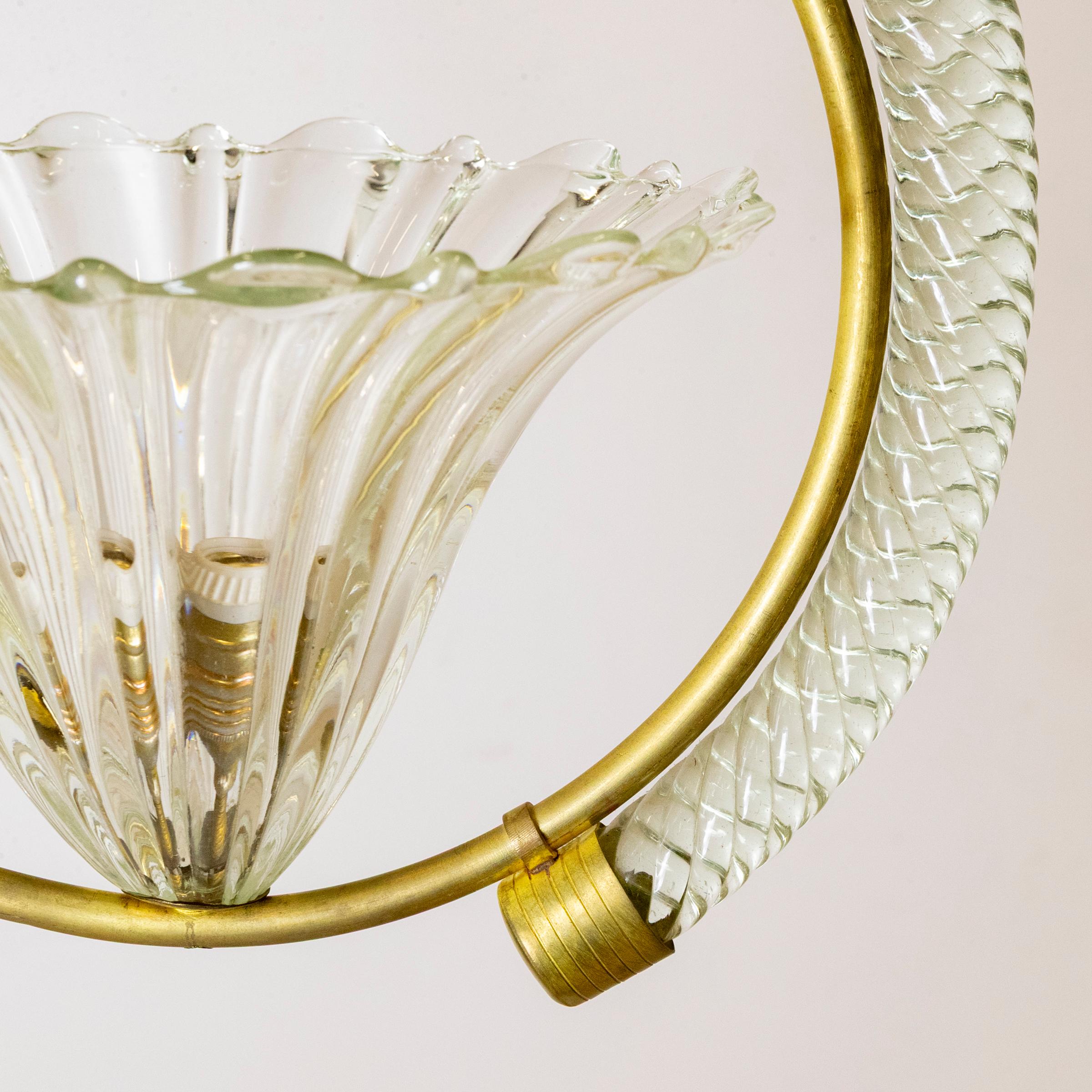 Milieu du XXe siècle Art Deco Murano Light by Ercole Barovier en vente