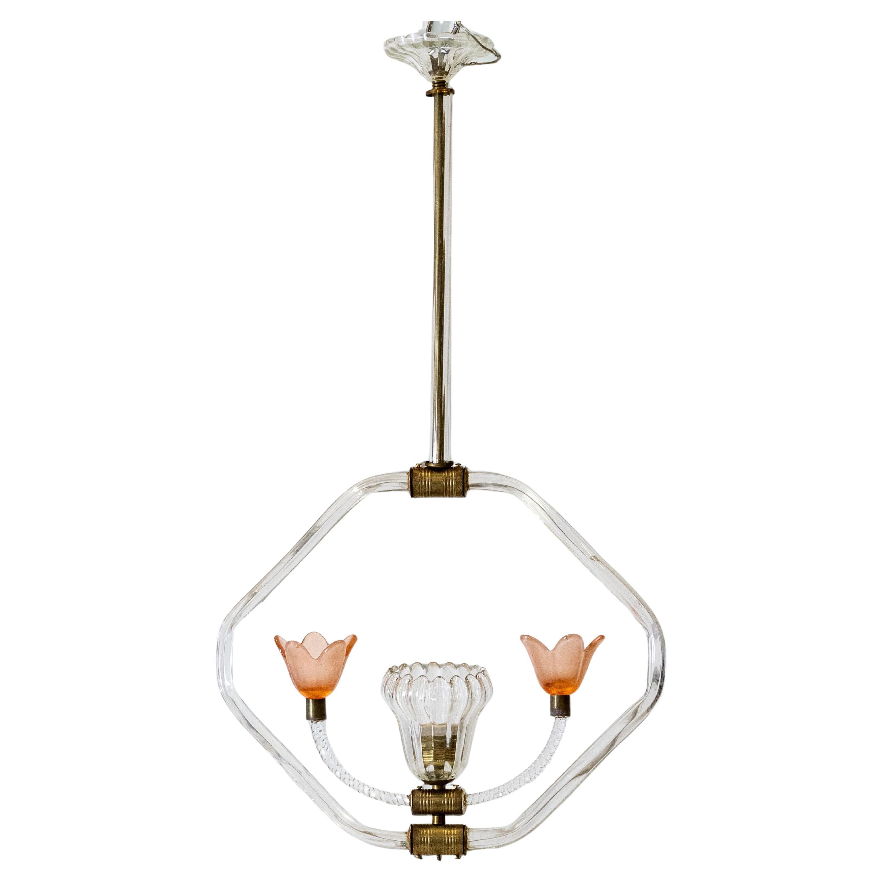 Lampada Art Deco Murano di Ercole Barovier