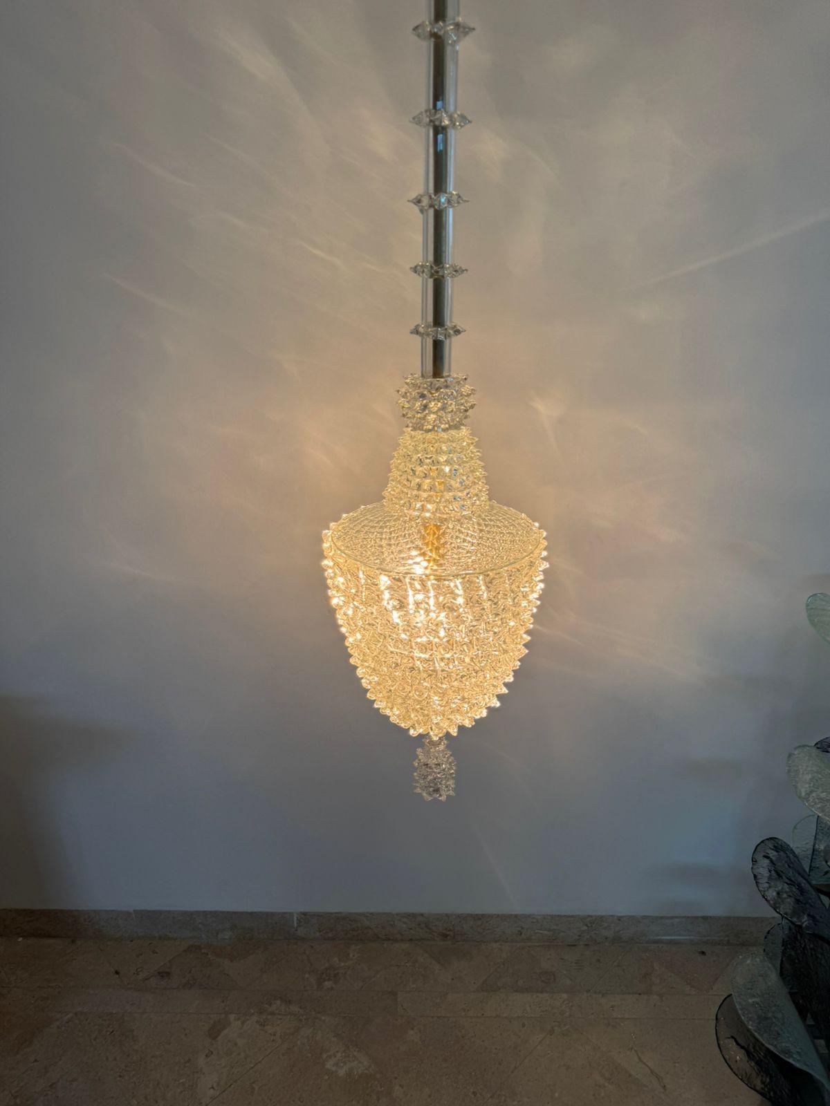 Art Deco Murano “Rostrato” Glass Lantern attr. Barovier e Toso, Italy circa 1930 en venta 5