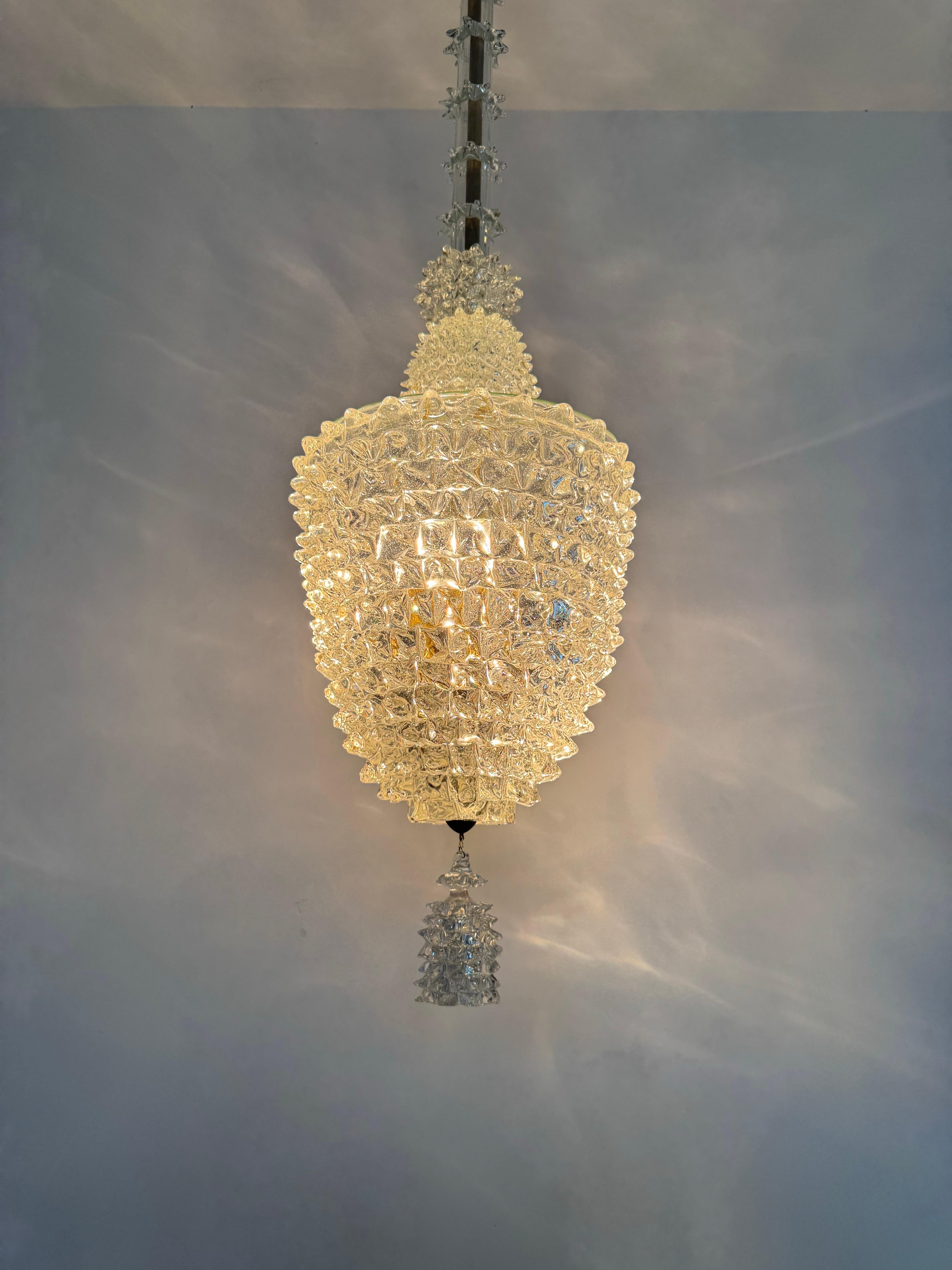 Art Deco Murano “Rostrato” Glass Lantern attr. Barovier e Toso, Italy circa 1930 Art Decó en venta