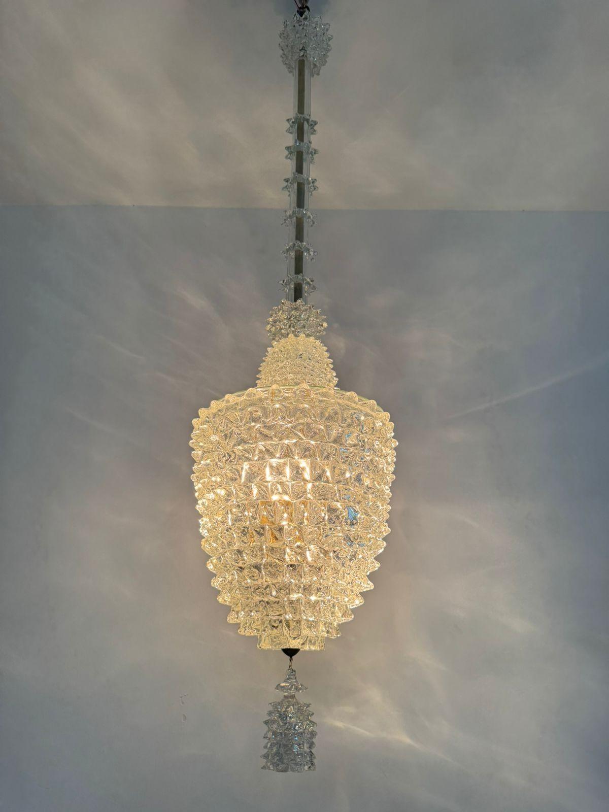 Art Deco Murano “Rostrato” Glass Lantern attr. Barovier e Toso, Italy circa 1930 en venta 2