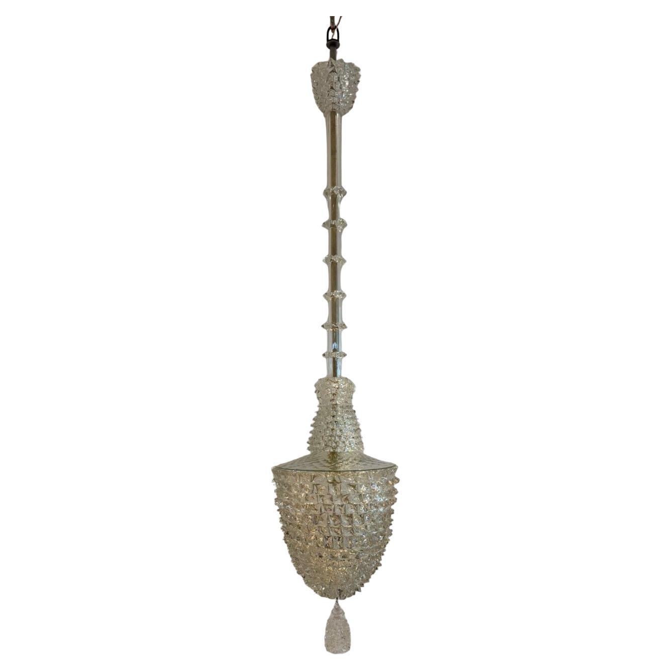 Art Deco Murano “Rostrato” Glass Lantern attr. Barovier e Toso, Italy circa 1930