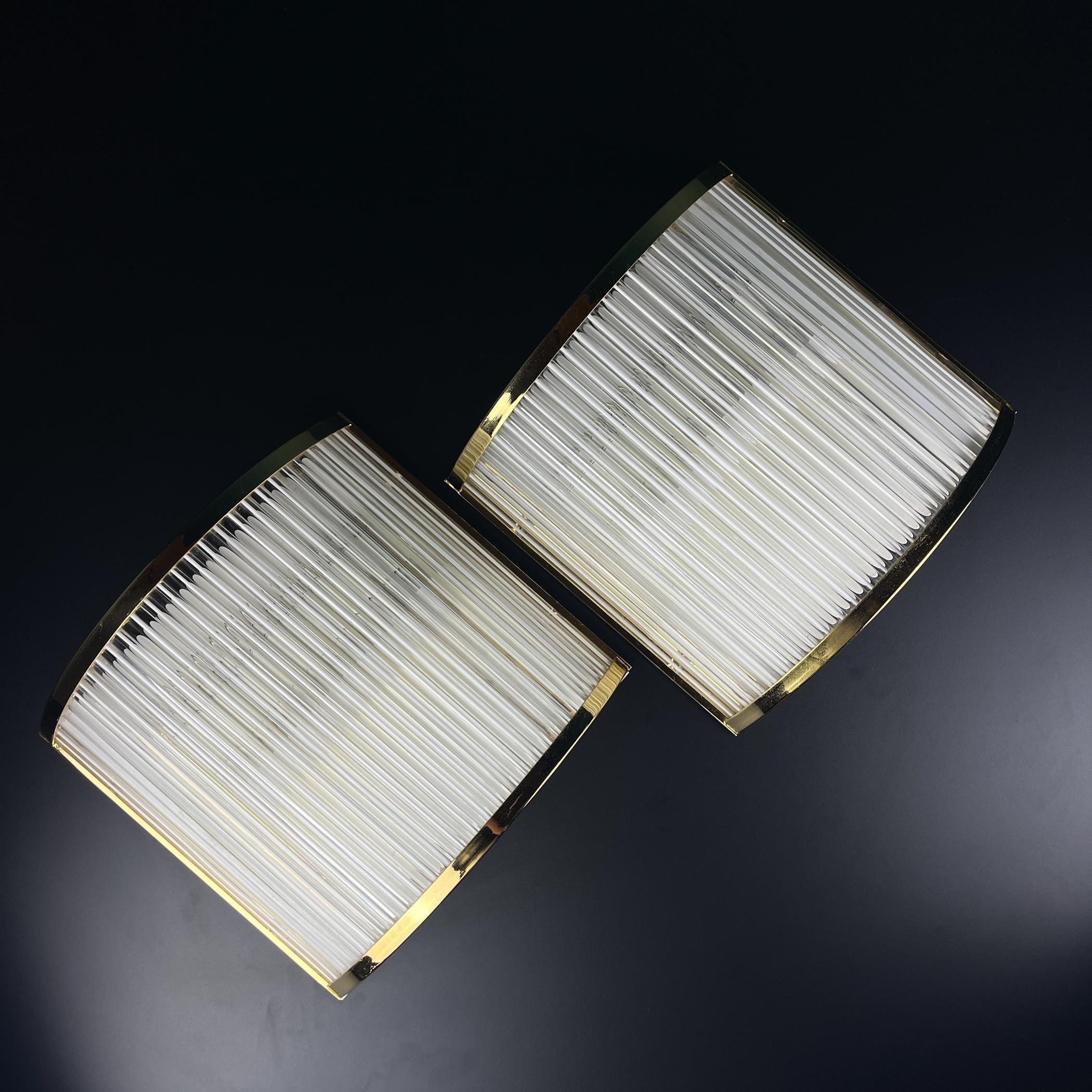 Art Deco Murano Wall lamps by De Majo, Set of 2, Italy, 1970s For Sale 4
