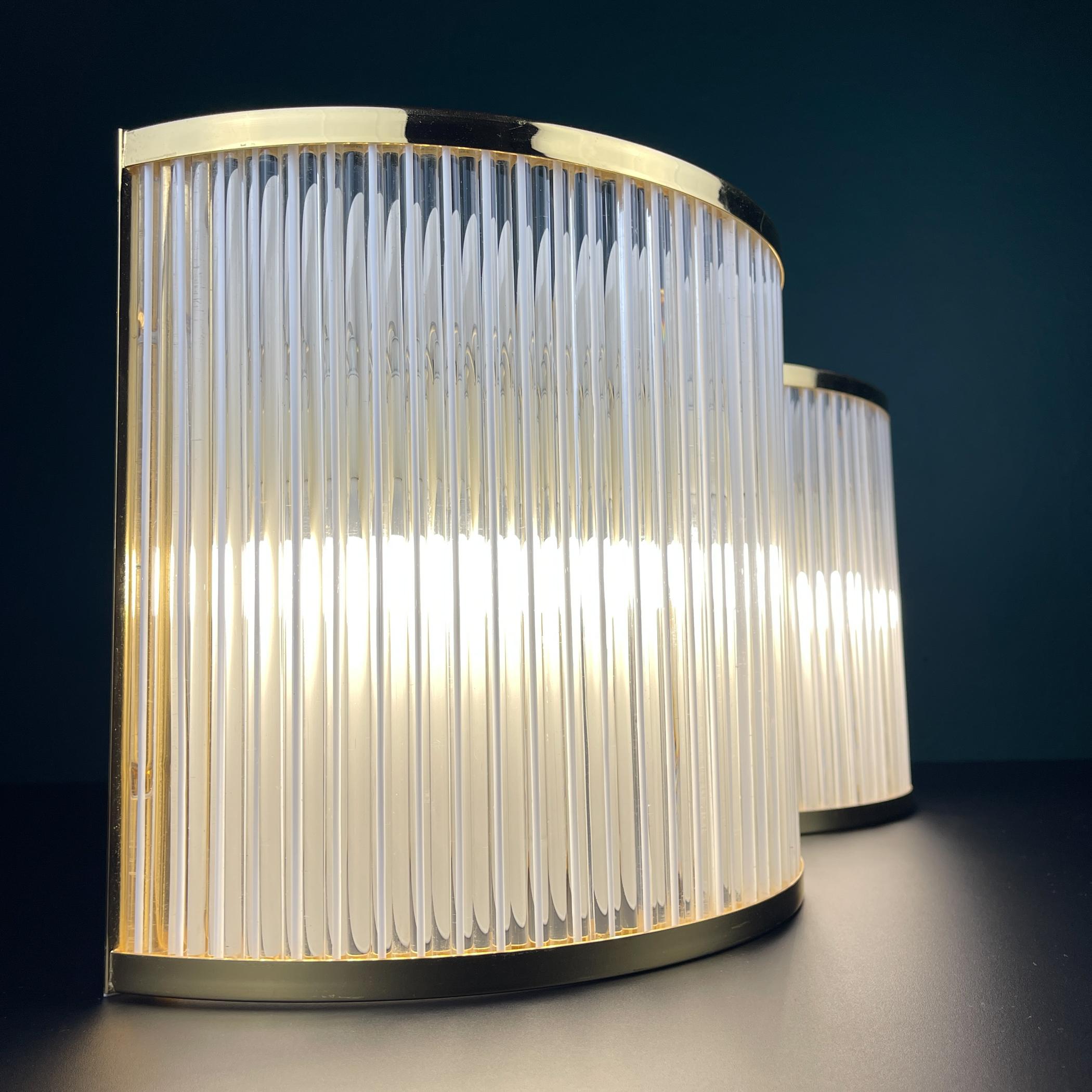 Art Deco Murano Wall lamps by De Majo, Set of 2, Italy, 1970s For Sale 13