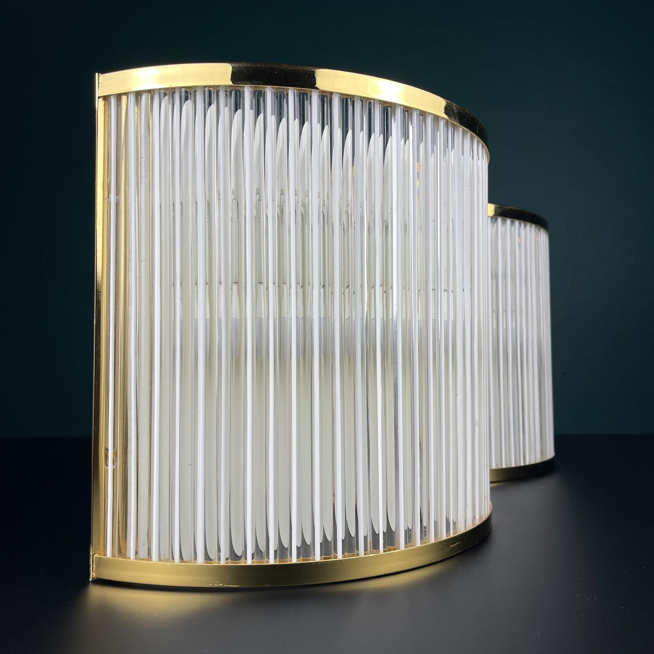 Art Deco Murano Wall lamps by De Majo, Set of 2, Italy, 1970s For Sale 1