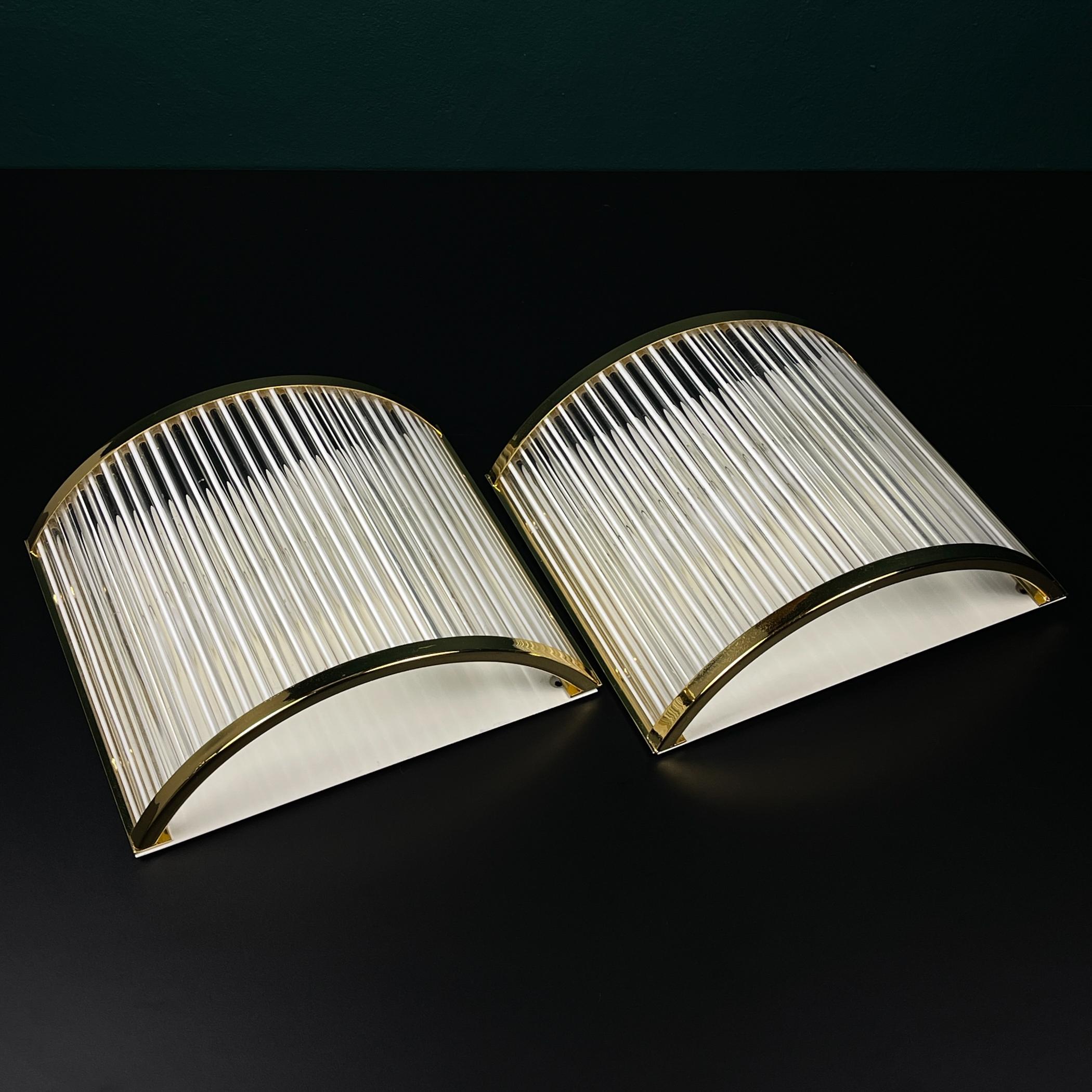 Art Deco Murano Wall lamps by De Majo, Set of 2, Italy, 1970s For Sale 2
