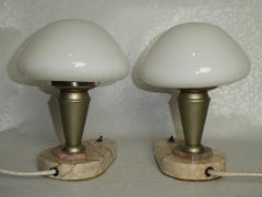Art Deco Mushroom Bedside Table Lamps