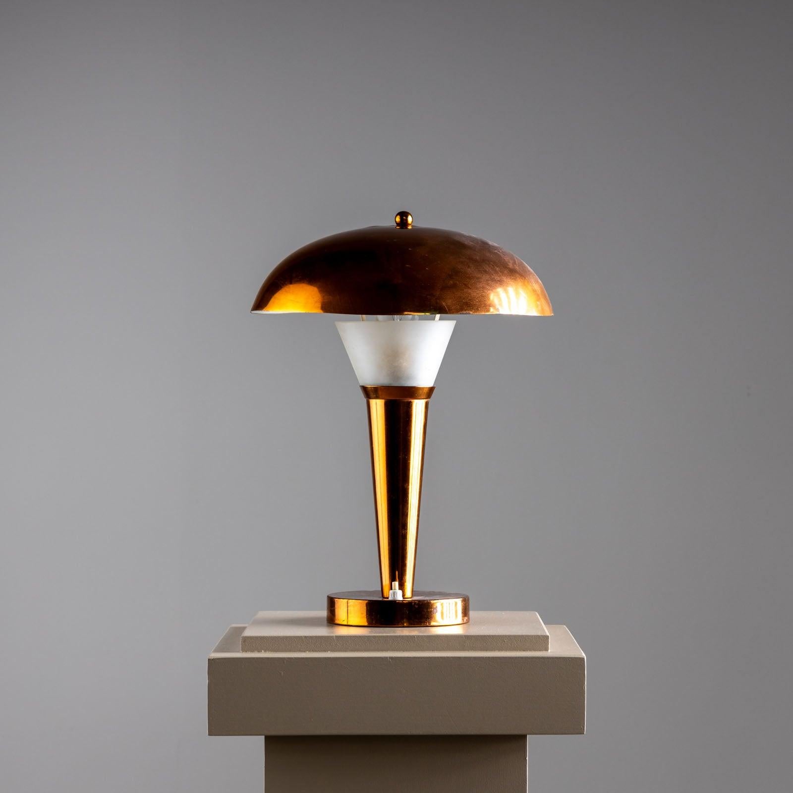 Lampe de table Art Déco Mushroom en cuivre, vers 1920/30 Bon état - En vente à New York, NY