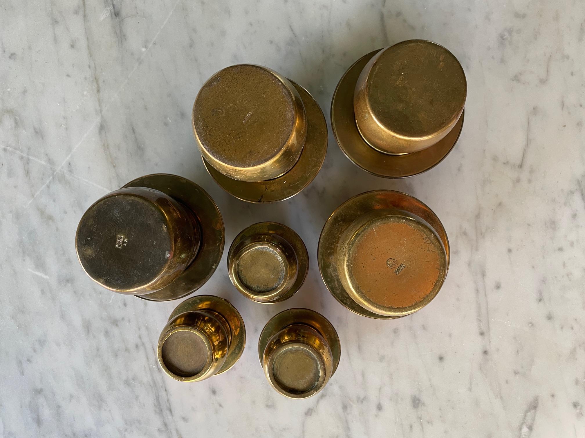 Fait main Couteau champignon collection Brass Polka Dot Autriche Argentor  en vente