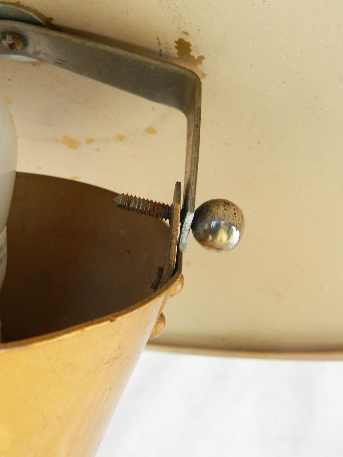 Art Deco Mushroom Table Lamp UFO French Aluminum Distressed For Sale 6