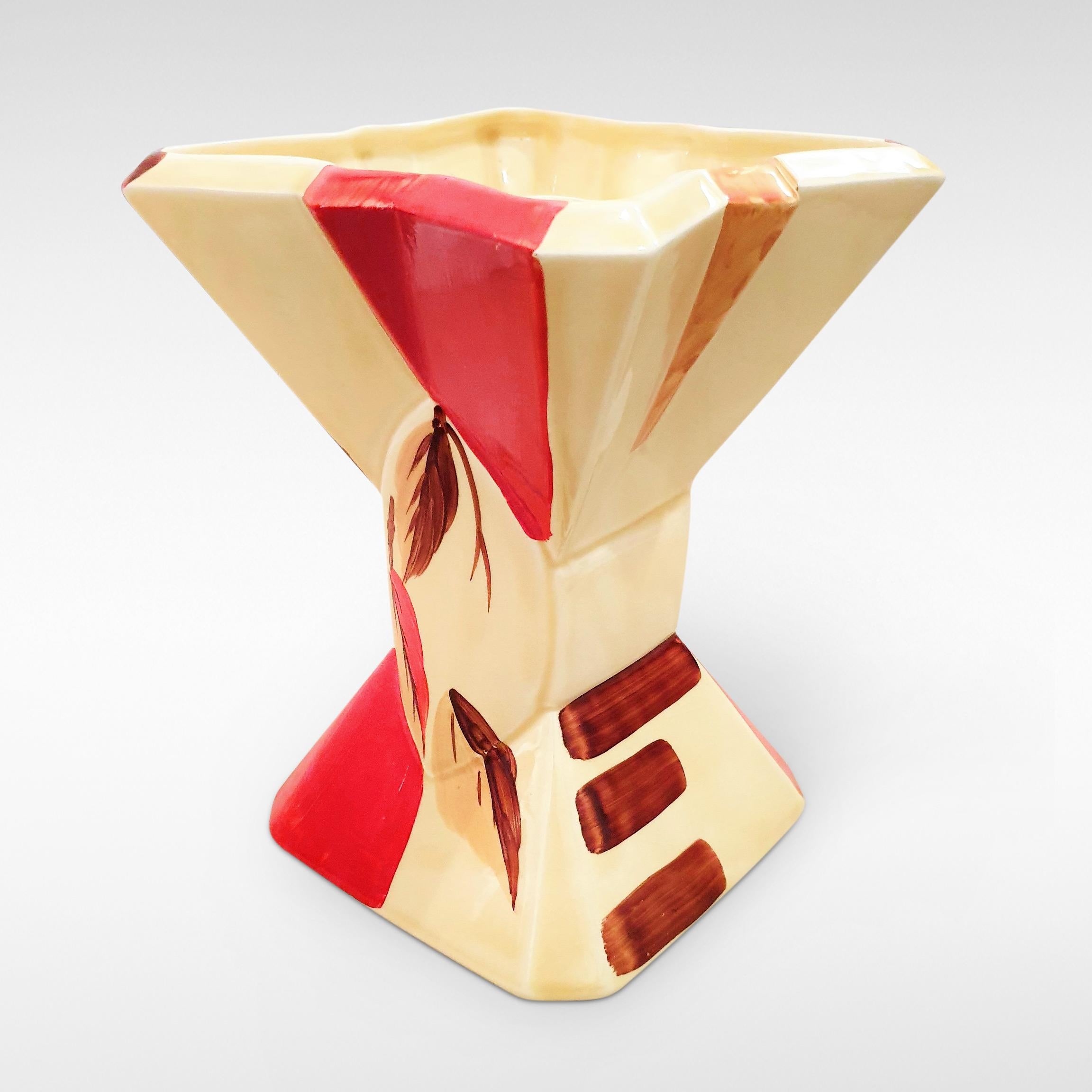 English Art Deco Myott Son & Co ‘Bow Tie’ Vase