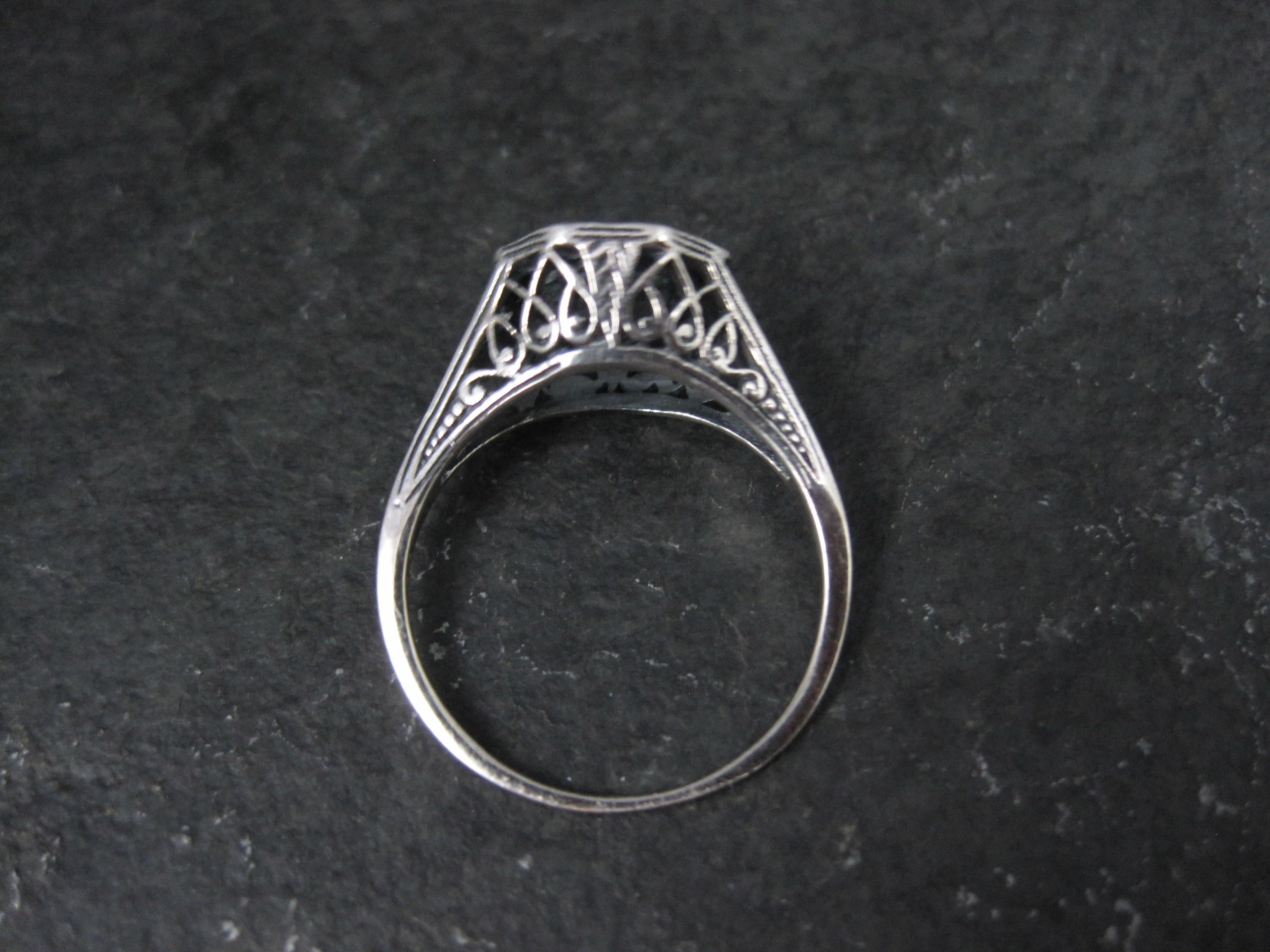 Donna Anello solitario Art Deco Topazio Mistico Misura 7 A. Silver in vendita