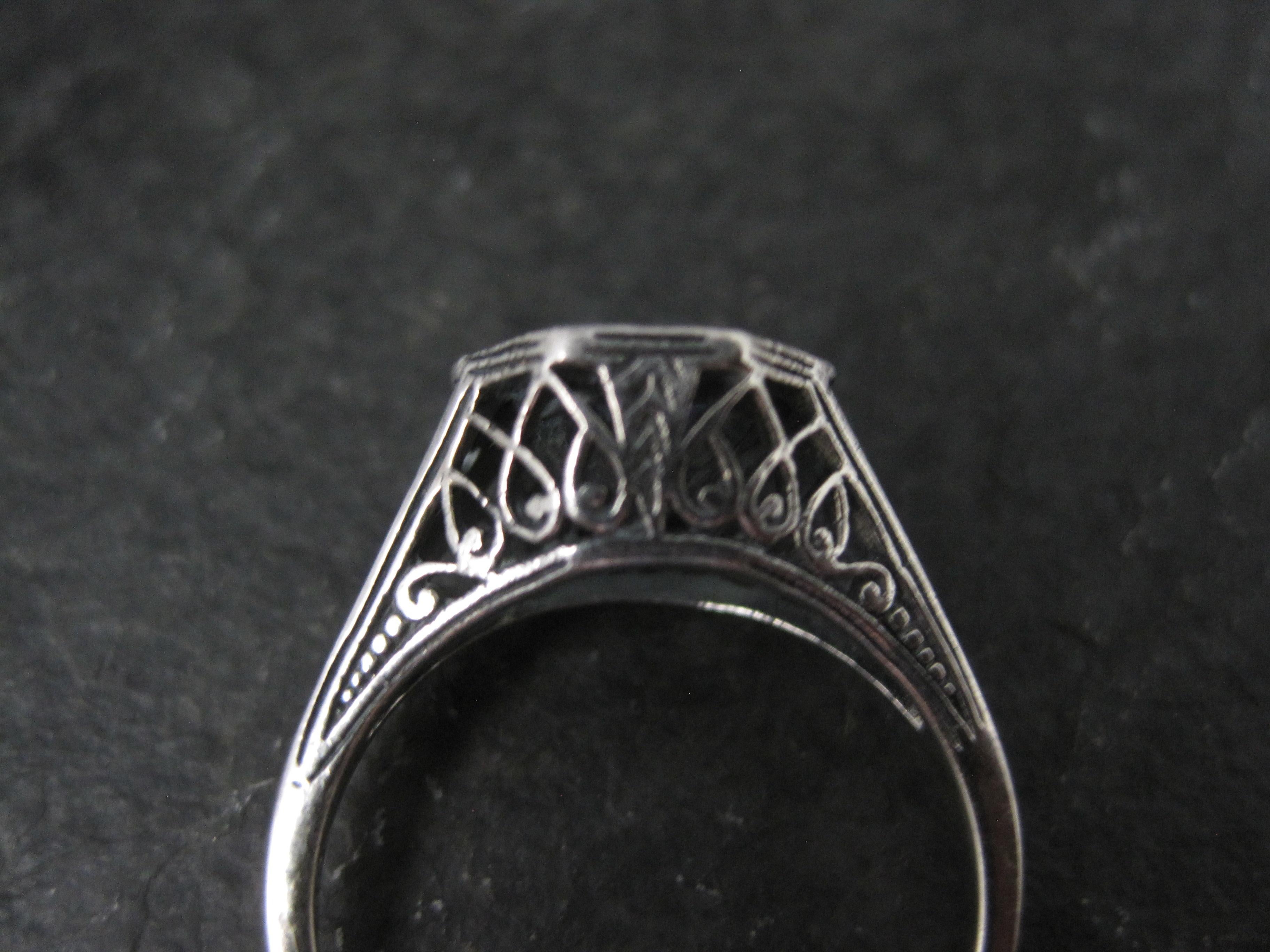 Anello solitario Art Deco Topazio Mistico Misura 7 A. Silver in vendita 1