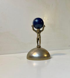 Art Deco Mythological Bronze Ornament of Atlas, 1920s