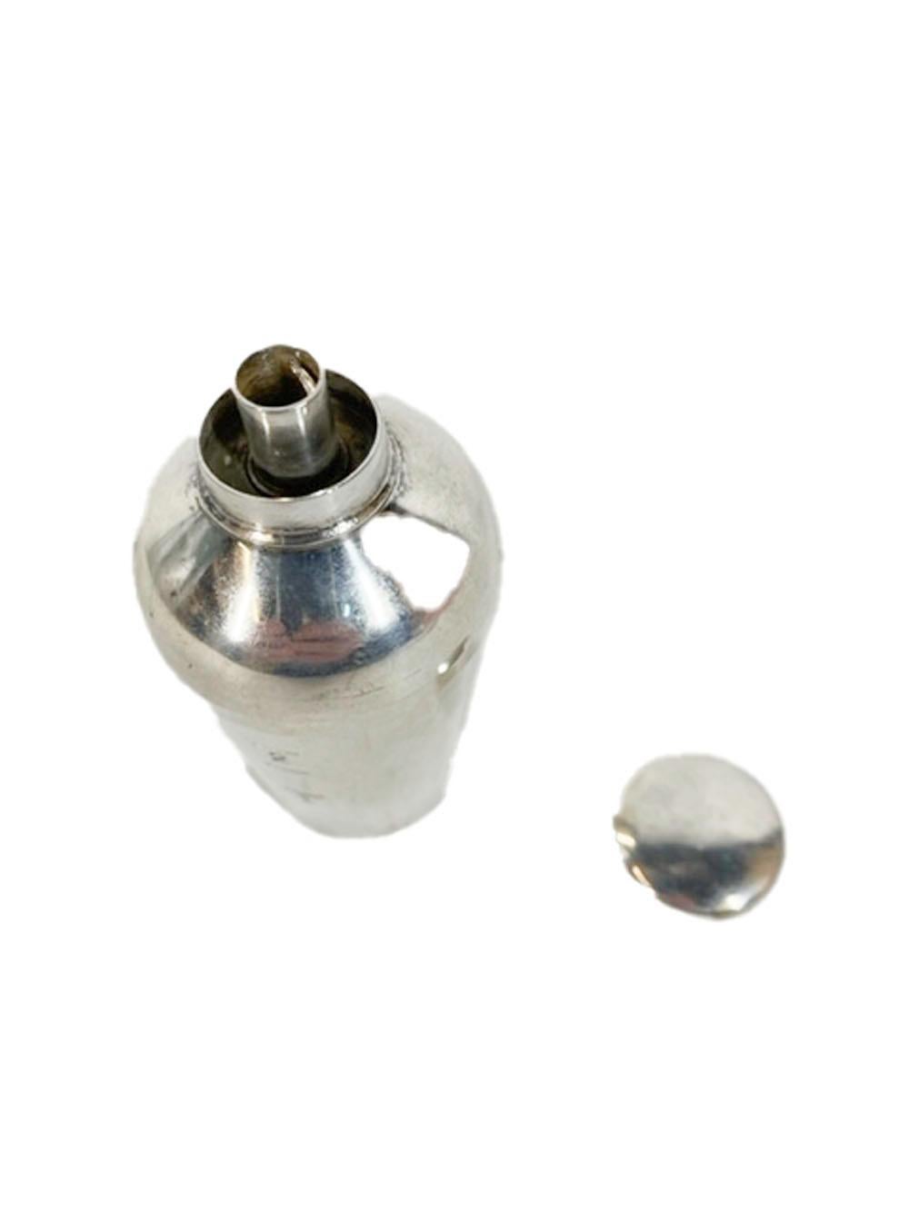 20th Century Art Deco Napier Cocktail Shaker-Form Jigger with Funnel and Corkscrew/Opener