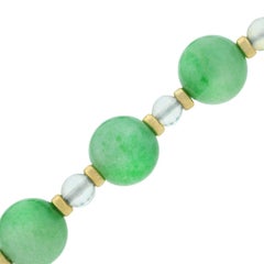 Art Deco Natural Jade and Moonstone Bead Necklace