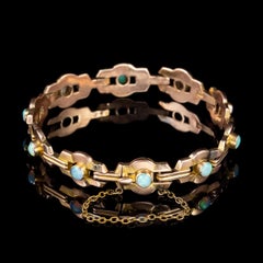 Art Deco Natural Opal Bracelet 9 Carat Rose Gold, circa 1920