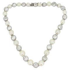 Art Deco Natural Pearl and Diamond Bracelet