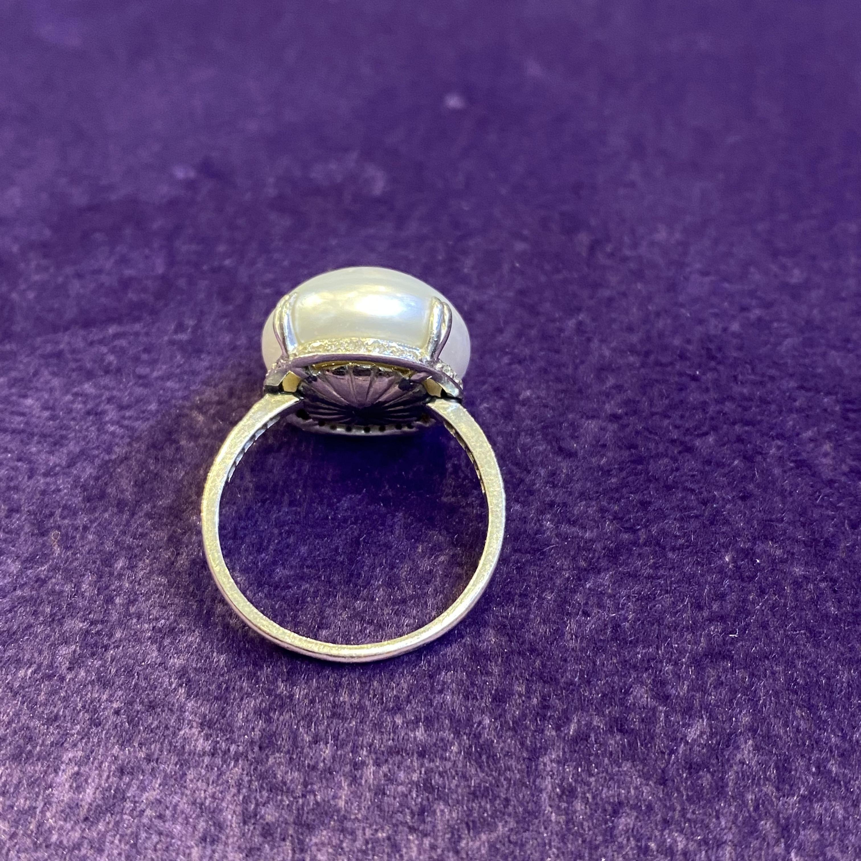Art Deco Natural Pearl Ring For Sale 2